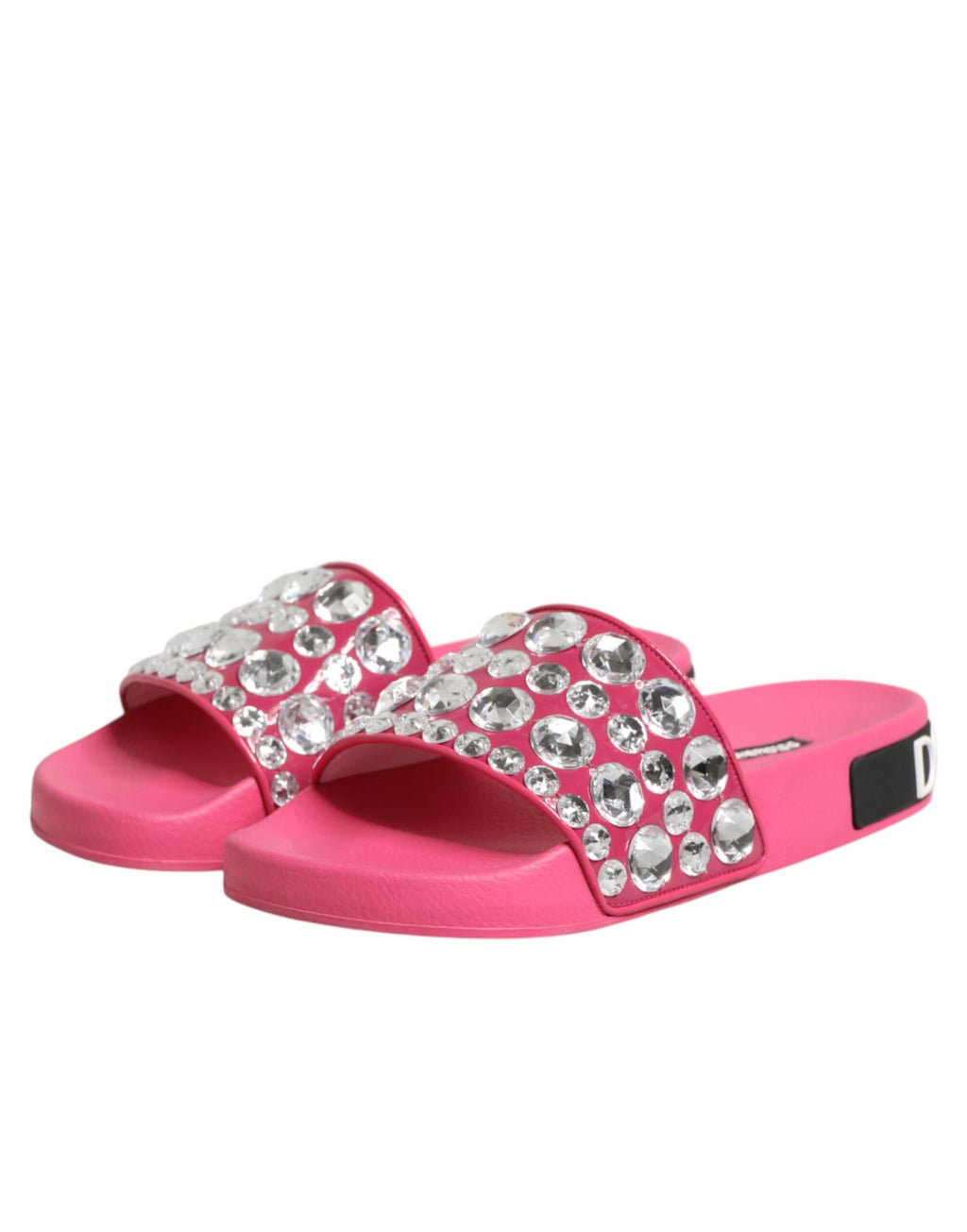 Dolce & Gabbana Sandales à Enfiler Roses à Cristaux Chaussures de Plage