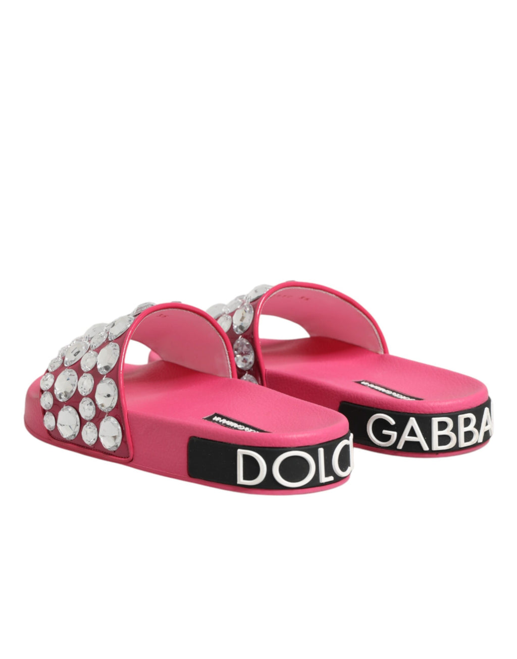Dolce & Gabbana Sandales à Enfiler Roses à Cristaux Chaussures de Plage