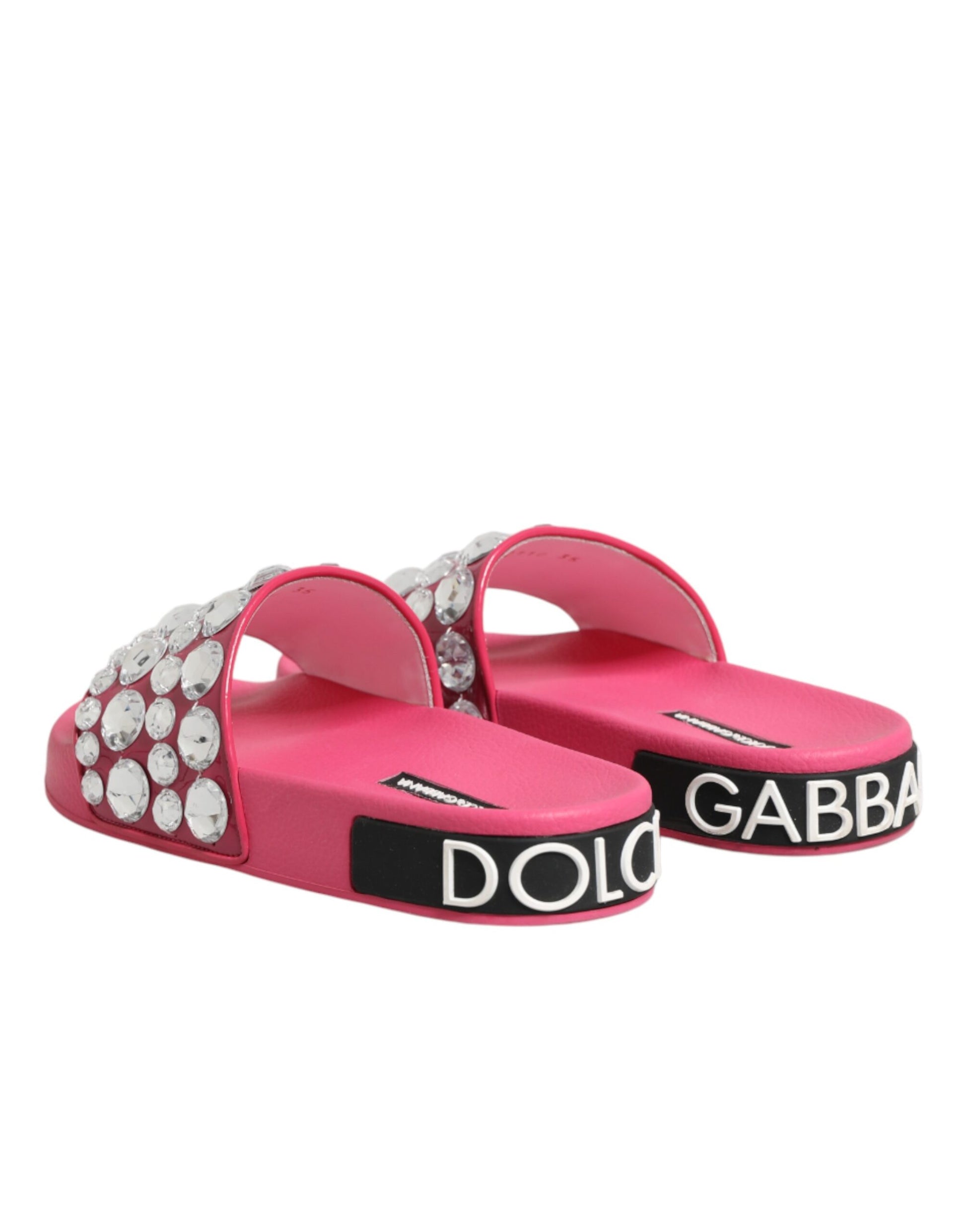 Dolce & Gabbana Sandales à Enfiler Roses à Cristaux Chaussures de Plage