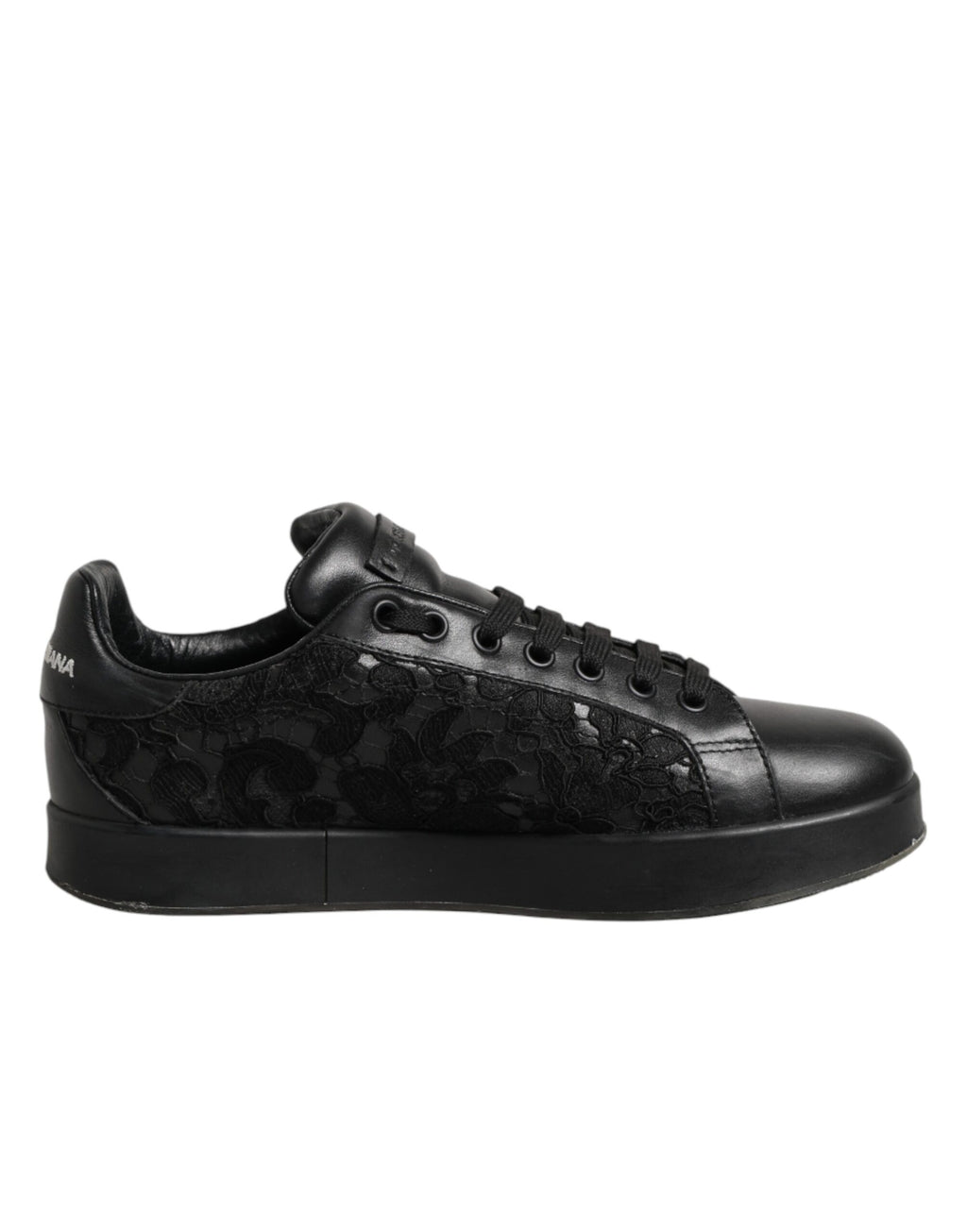 Chaussures Dolce & Gabbana Baskets Basses en Dentelle Florale Noire