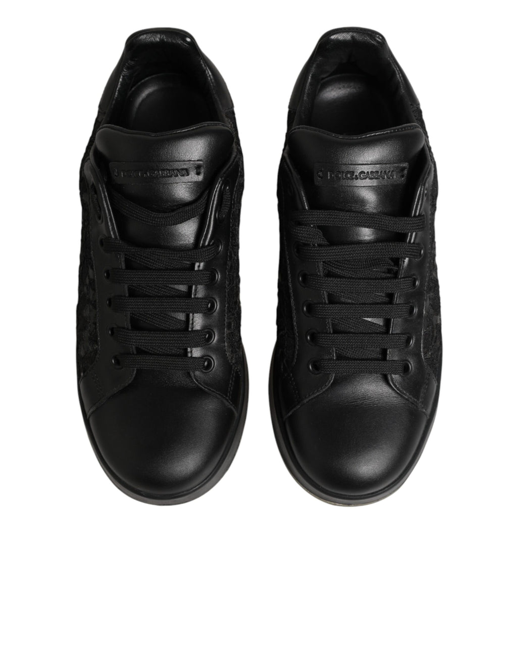 Chaussures Dolce & Gabbana Baskets Basses en Dentelle Florale Noire