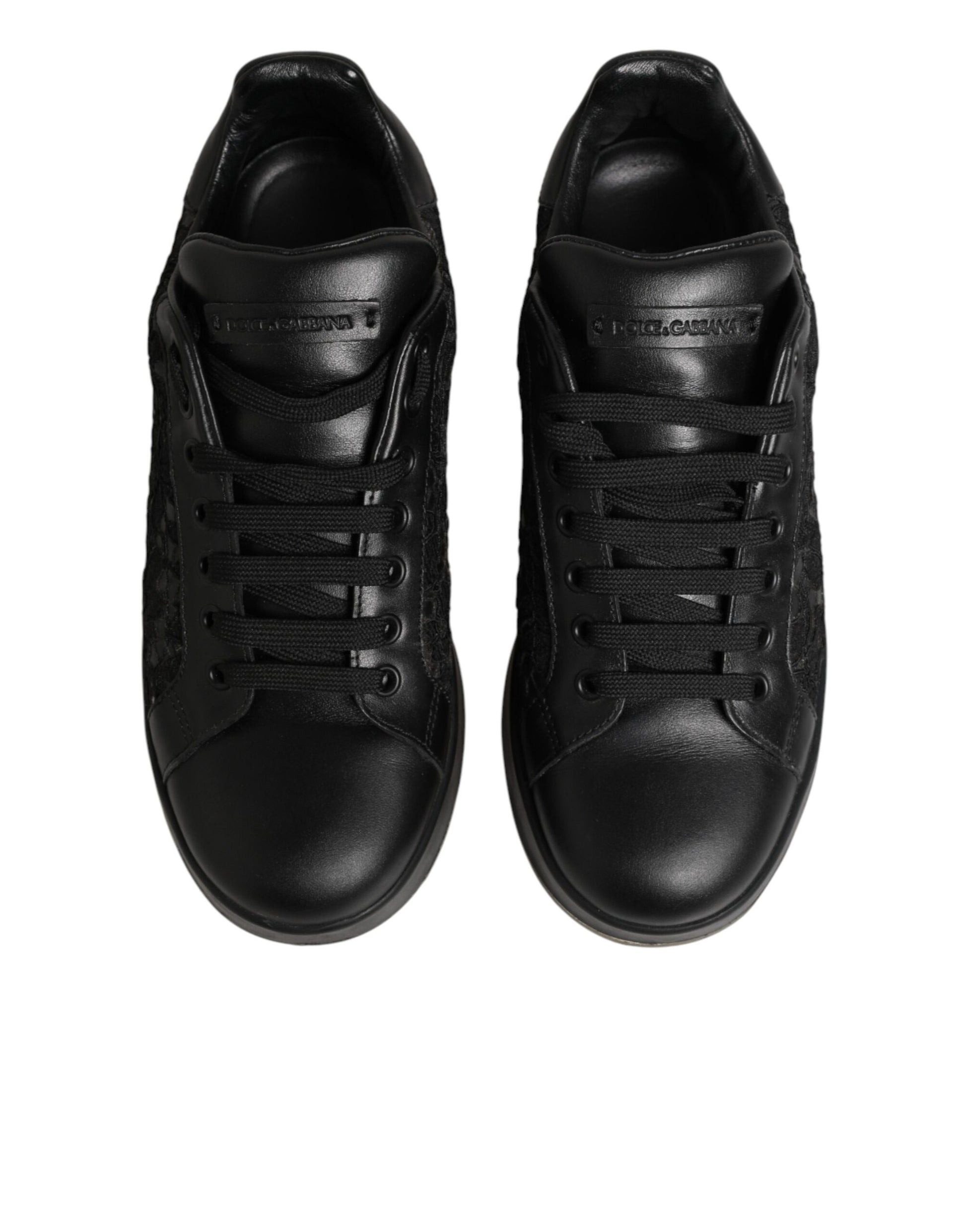 Chaussures Dolce & Gabbana Baskets Basses en Dentelle Florale Noire