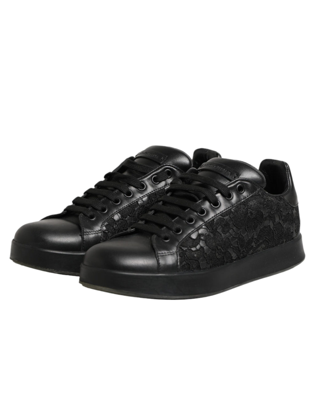 Chaussures Dolce & Gabbana Baskets Basses en Dentelle Florale Noire