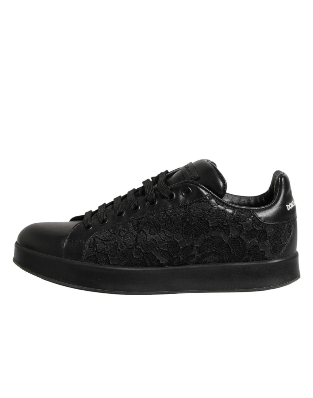 Chaussures Dolce & Gabbana Baskets Basses en Dentelle Florale Noire