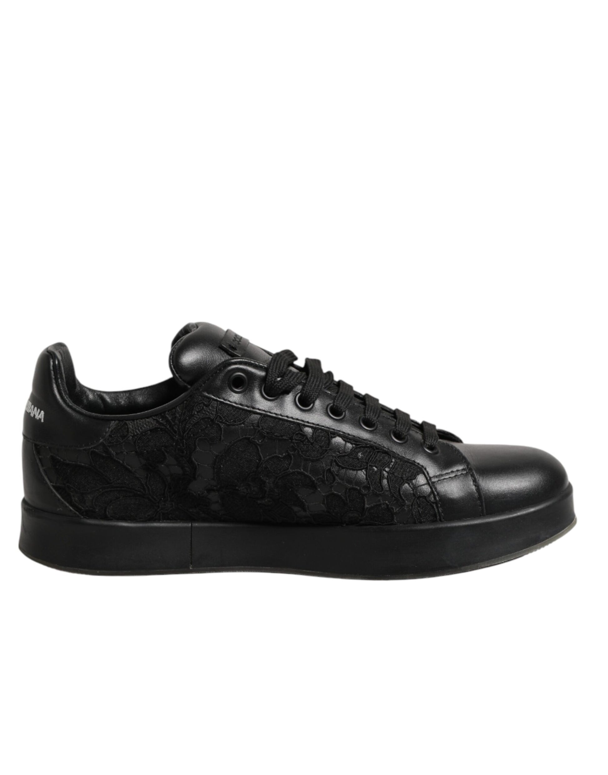 Chaussures Dolce & Gabbana Baskets Basses en Dentelle Florale Noire
