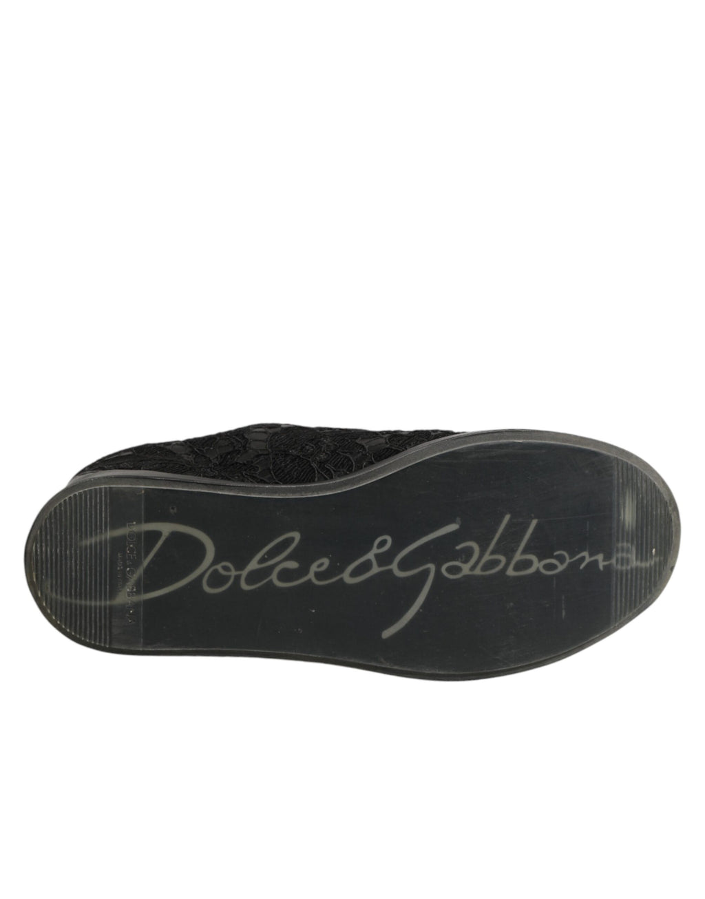 Chaussures Dolce & Gabbana Baskets Basses en Dentelle Florale Noire