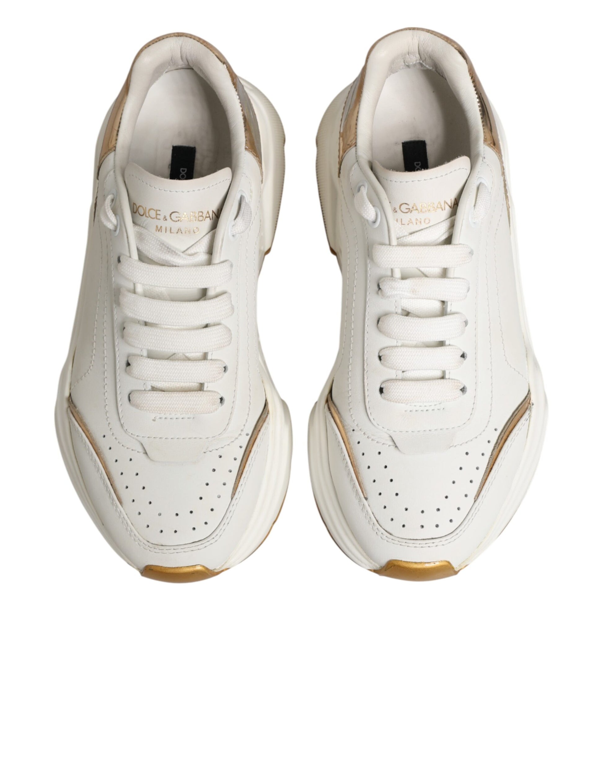Baskets basses Dolce & Gabbana Daymaster en or blanc