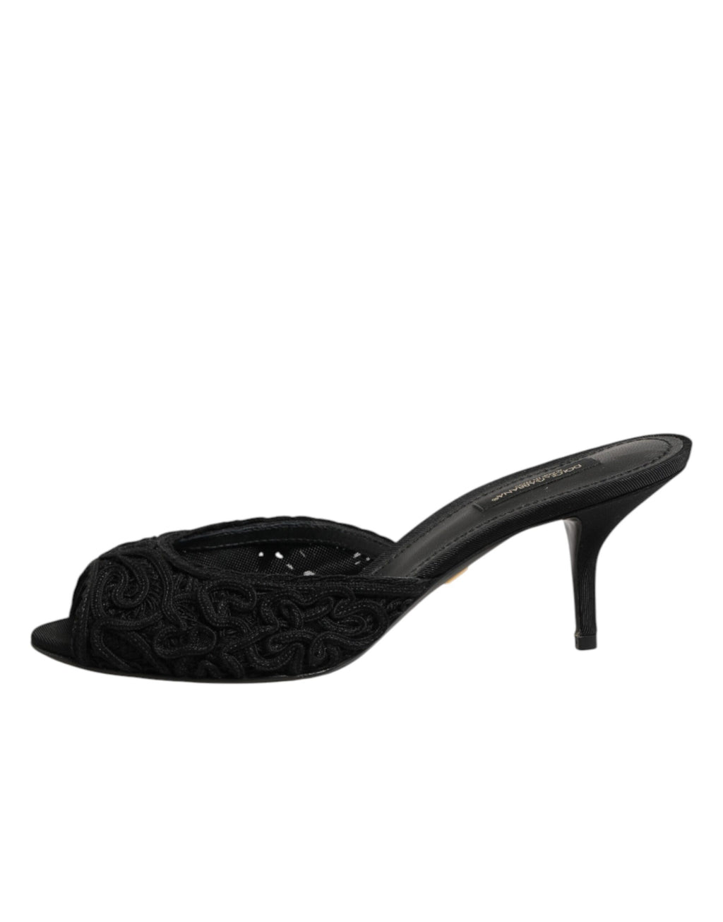 Chaussures à talons à enfiler Dolce & Gabbana brodées noires