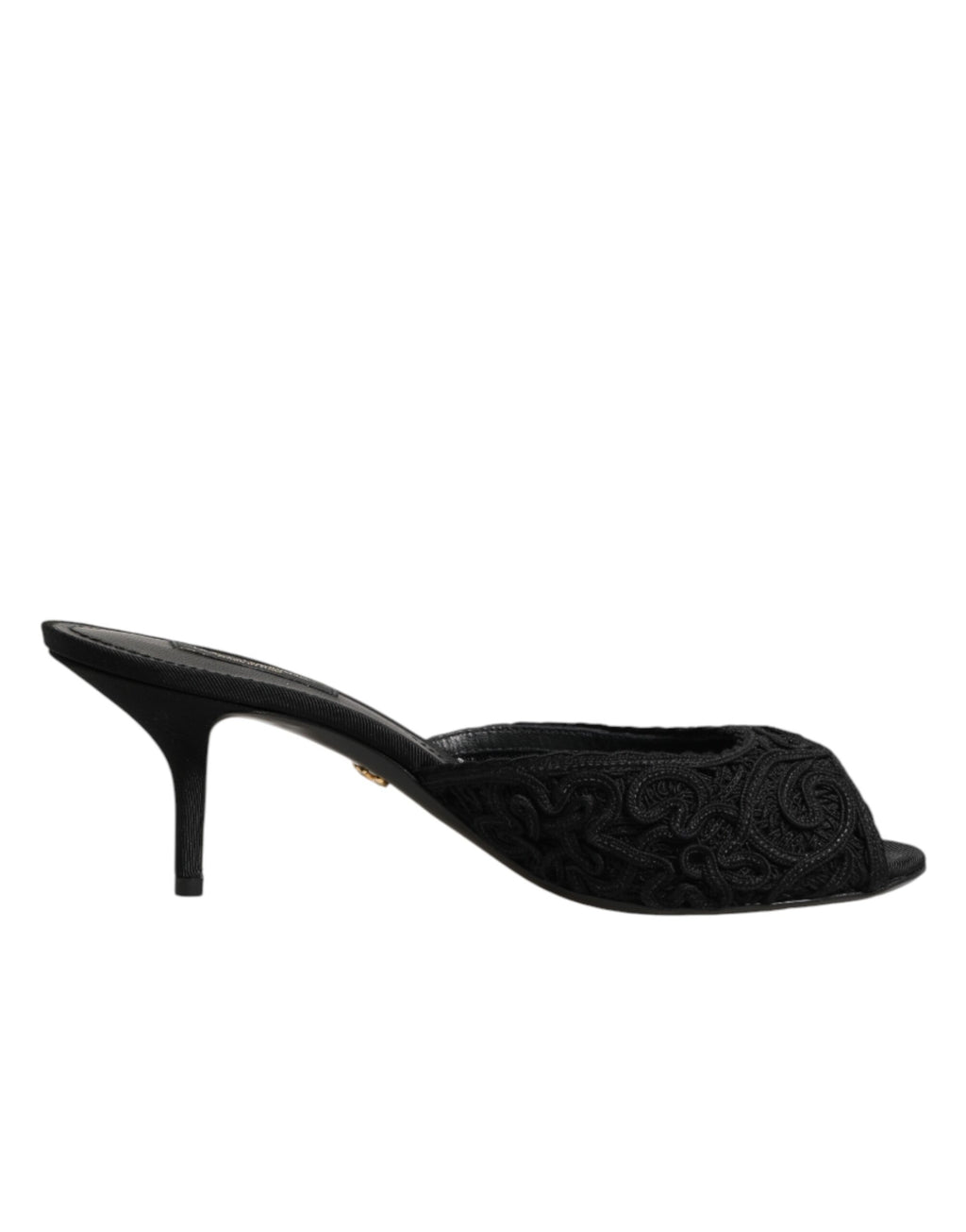 Chaussures à talons à enfiler Dolce & Gabbana brodées noires