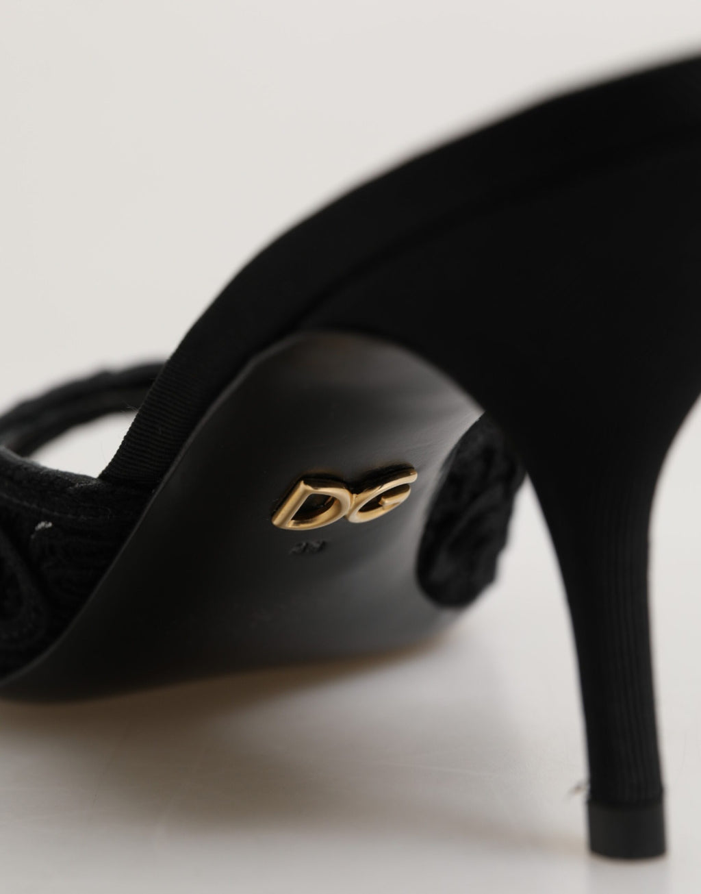 Chaussures à talons à enfiler Dolce & Gabbana brodées noires