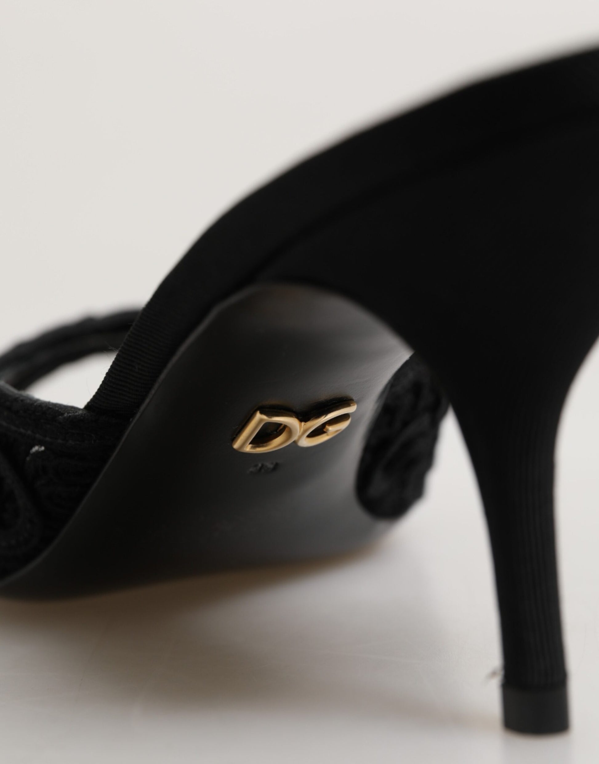 Chaussures à talons à enfiler Dolce & Gabbana brodées noires