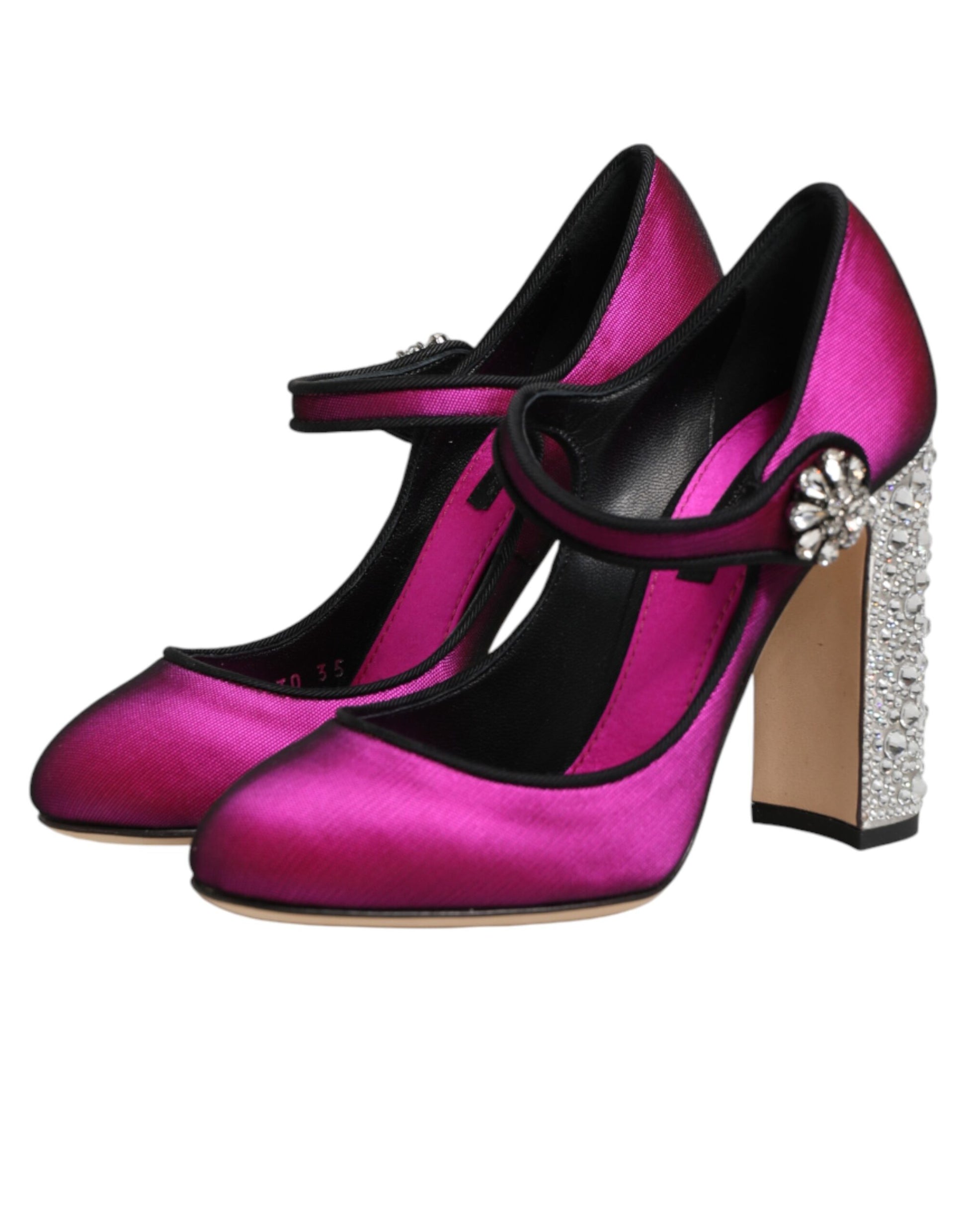 Chaussures à talons hauts compensés Dolce & Gabbana roses ornées de pierreries