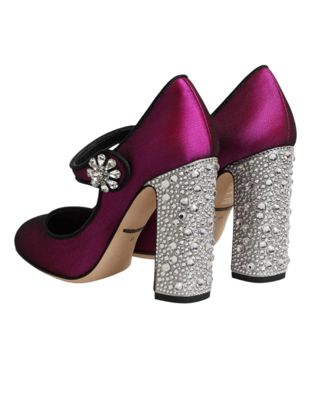 Chaussures à talons hauts compensés Dolce & Gabbana roses ornées de pierreries