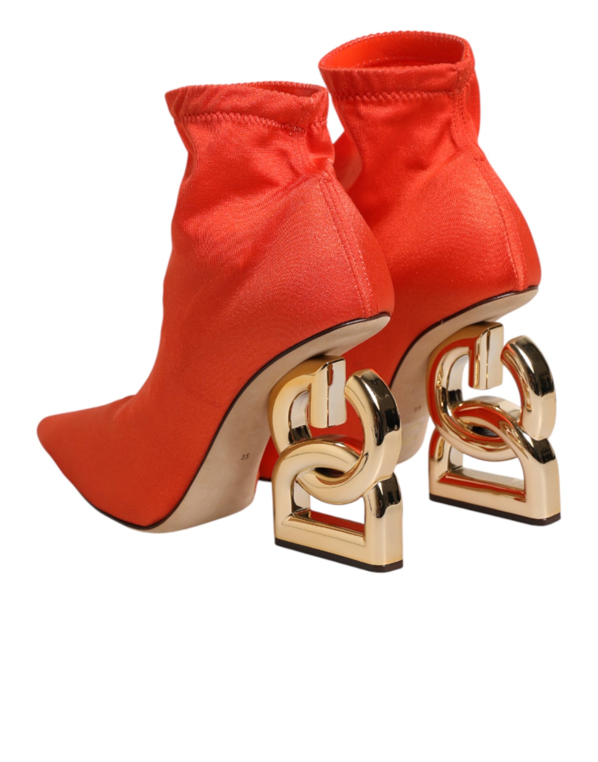 Chaussures Bottines Dolce & Gabbana Orange à Talon Logo DG