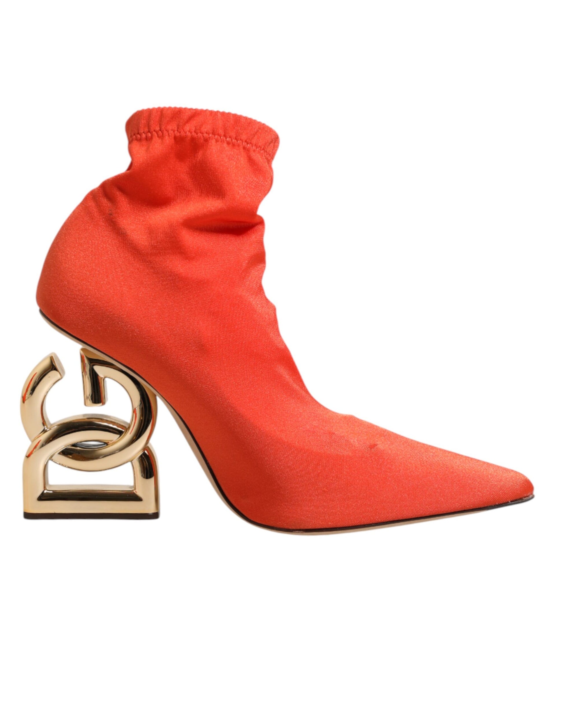 Chaussures Bottines Dolce & Gabbana Orange à Talon Logo DG