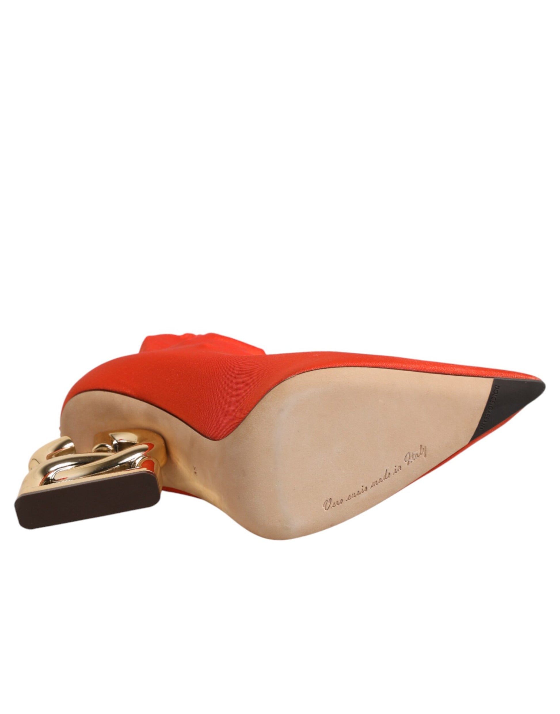 Chaussures Bottines Dolce & Gabbana Orange à Talon Logo DG