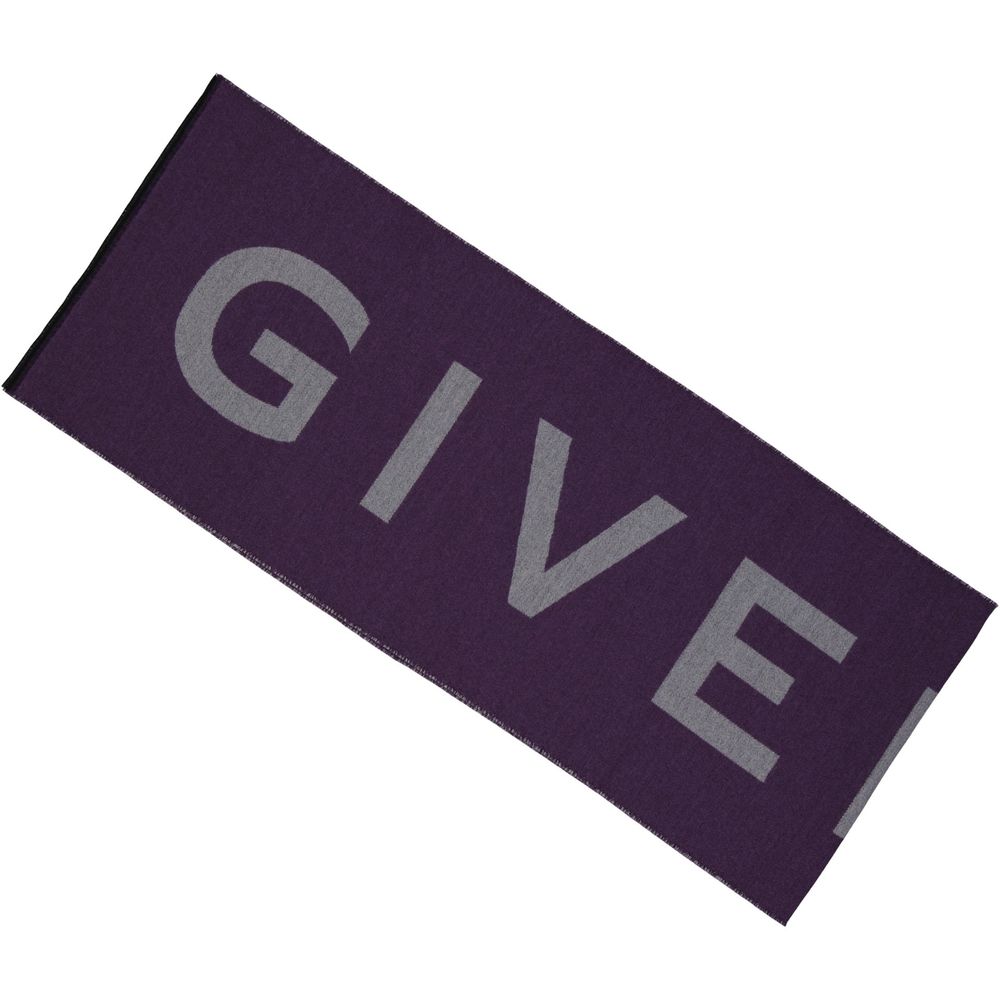 Givenchy Purple Virgin Wool Scarf
