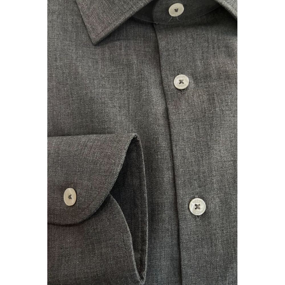 Baldinini Trend Grey Dress Shirt for Men side view