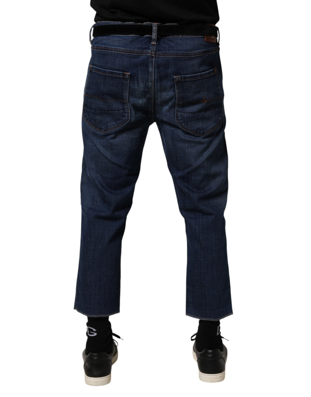 Vivienne Westwood Jean droit court en denim de coton bleu taille mi-haute pour homme