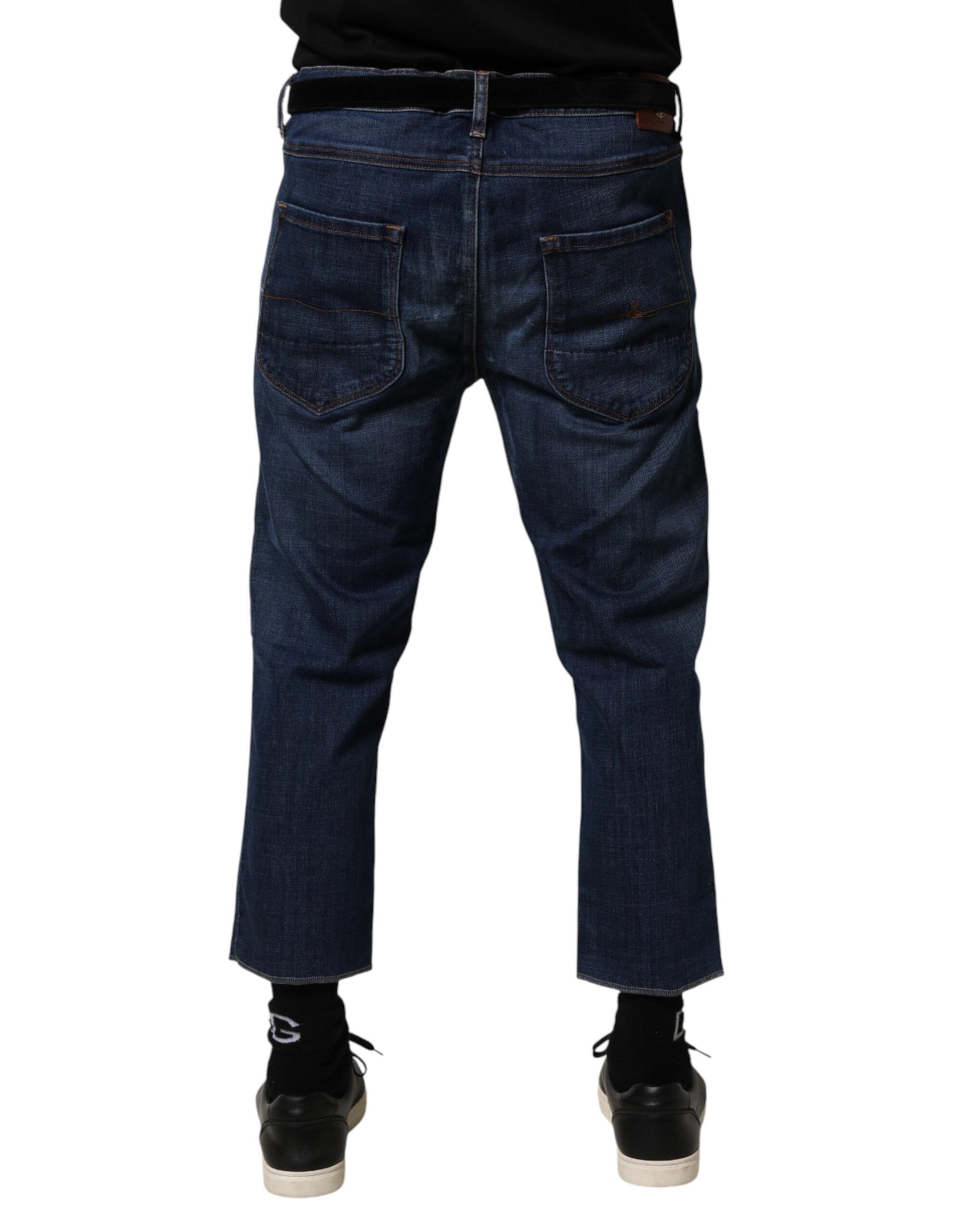 Vivienne Westwood Jean droit court en denim de coton bleu taille mi-haute pour homme