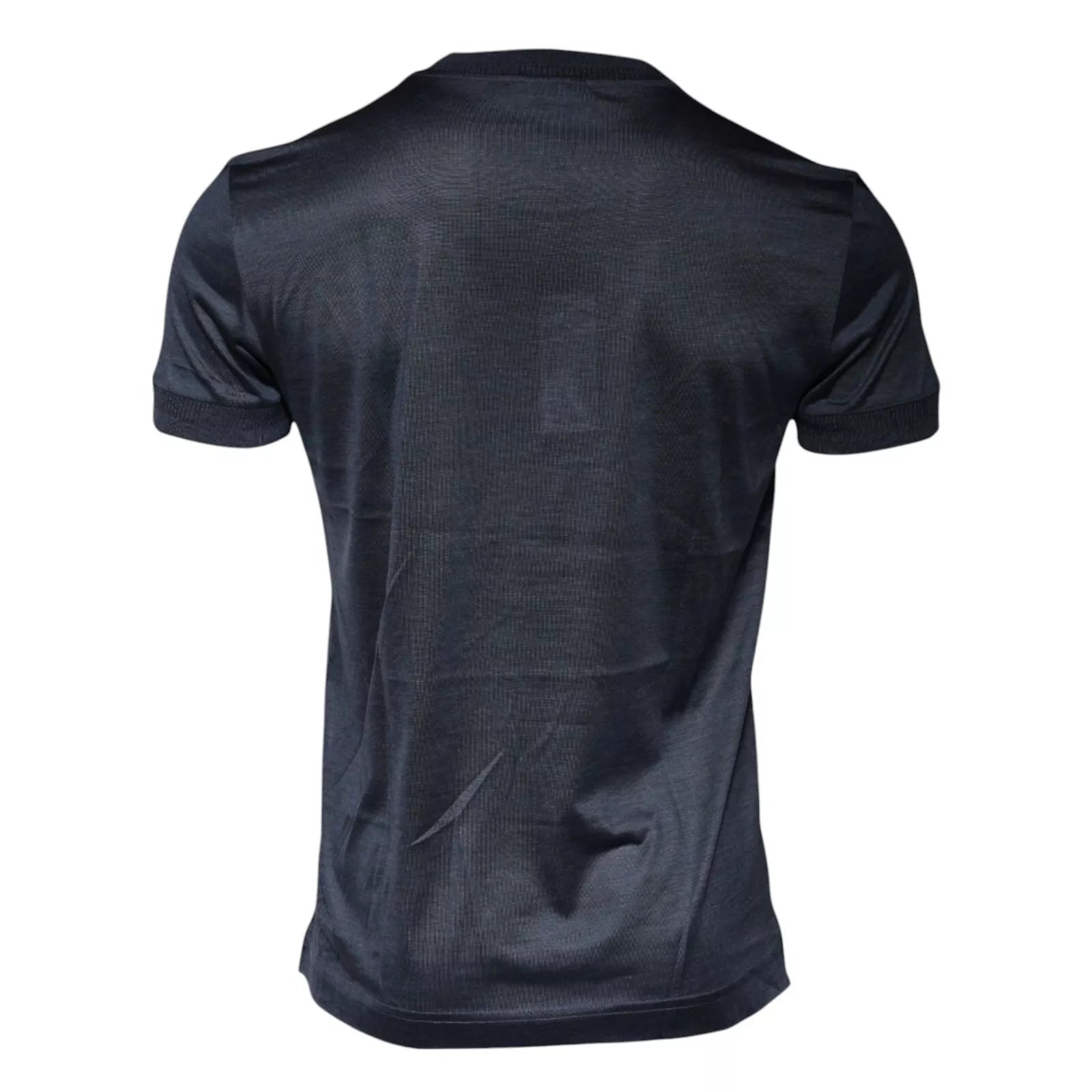 T-shirt Dolce & Gabbana en soie bleue à col rond et manches courtes pour homme
