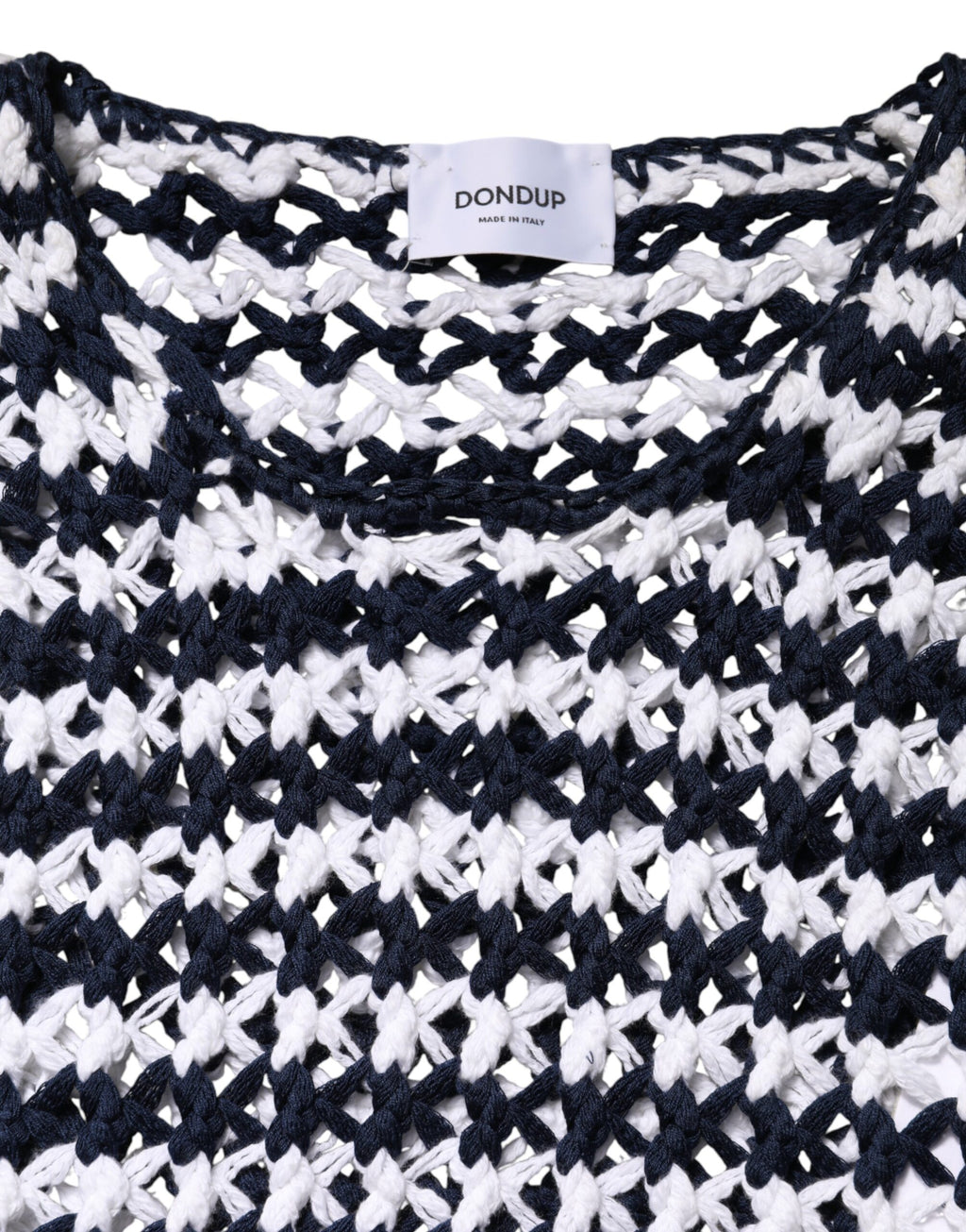 Dondup White Black Knitted Round Neck Sleeveless Tank Top