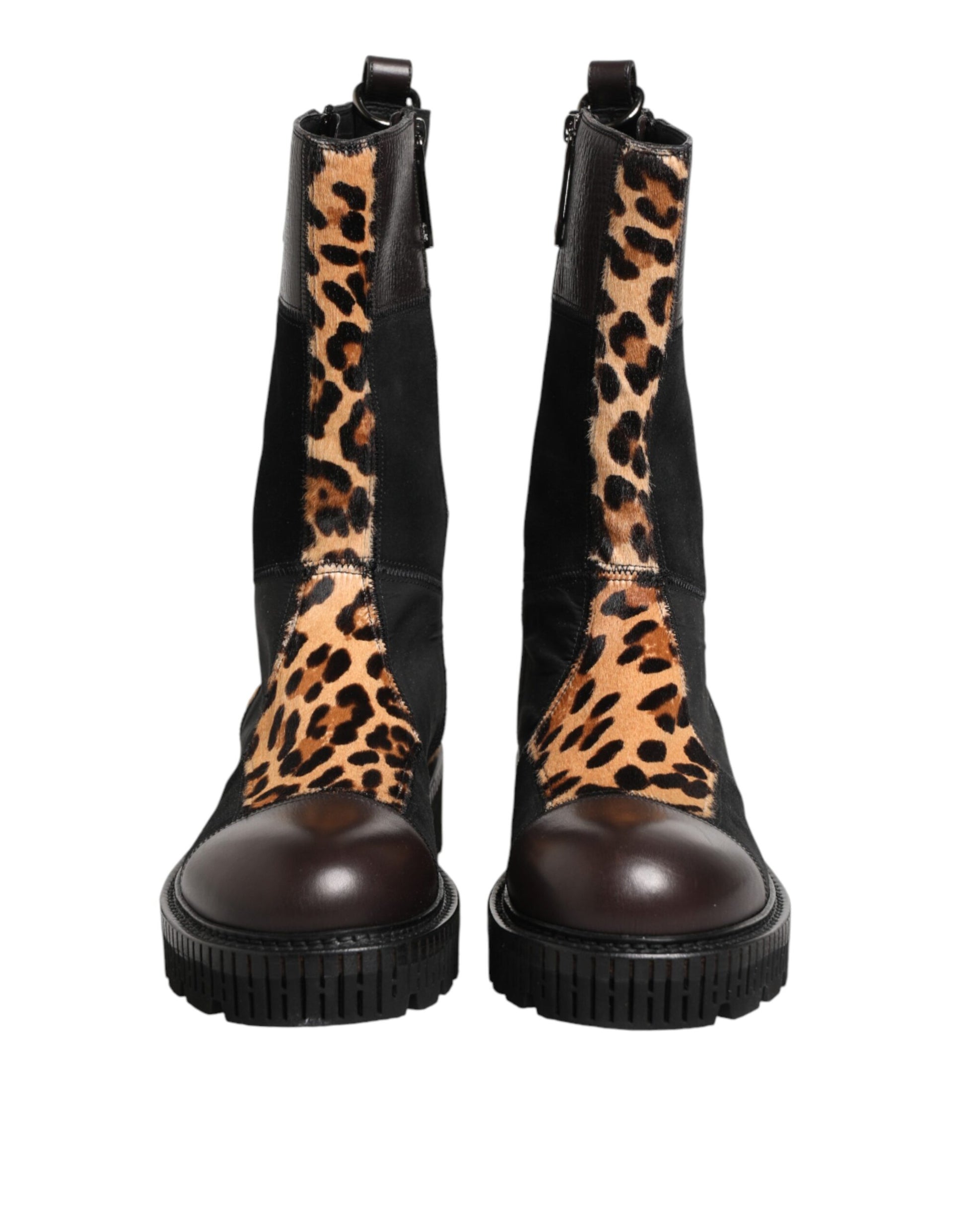 Dolce & Gabbana Bottes Mi-Mollet Léopard Multicolore Chaussures