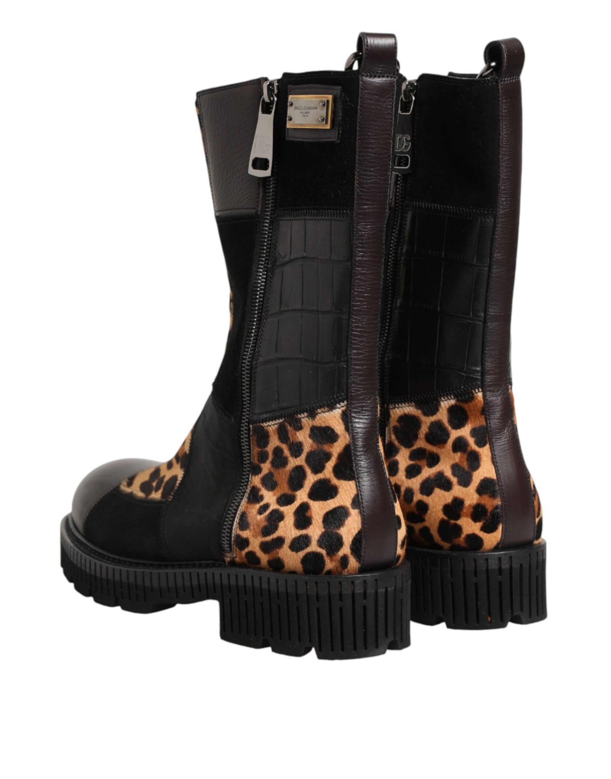 Dolce & Gabbana Bottes Mi-Mollet Léopard Multicolore Chaussures