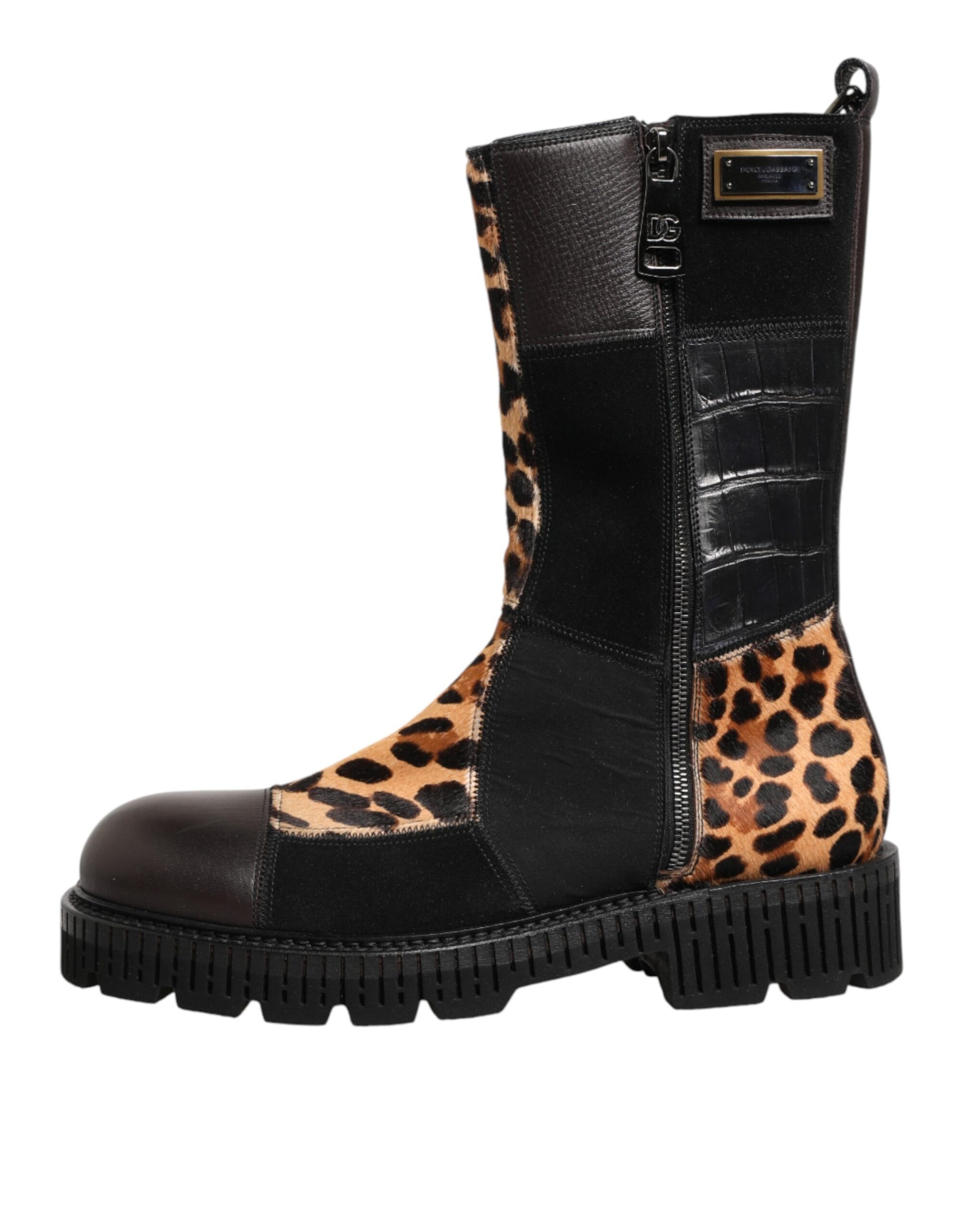 Dolce & Gabbana Bottes Mi-Mollet Léopard Multicolore Chaussures