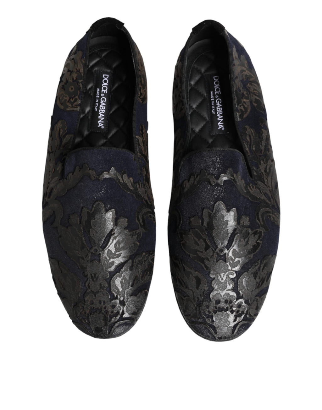 Chaussures Mocassins Dolce & Gabbana en Cuir Jacquard Noir à Enfiler