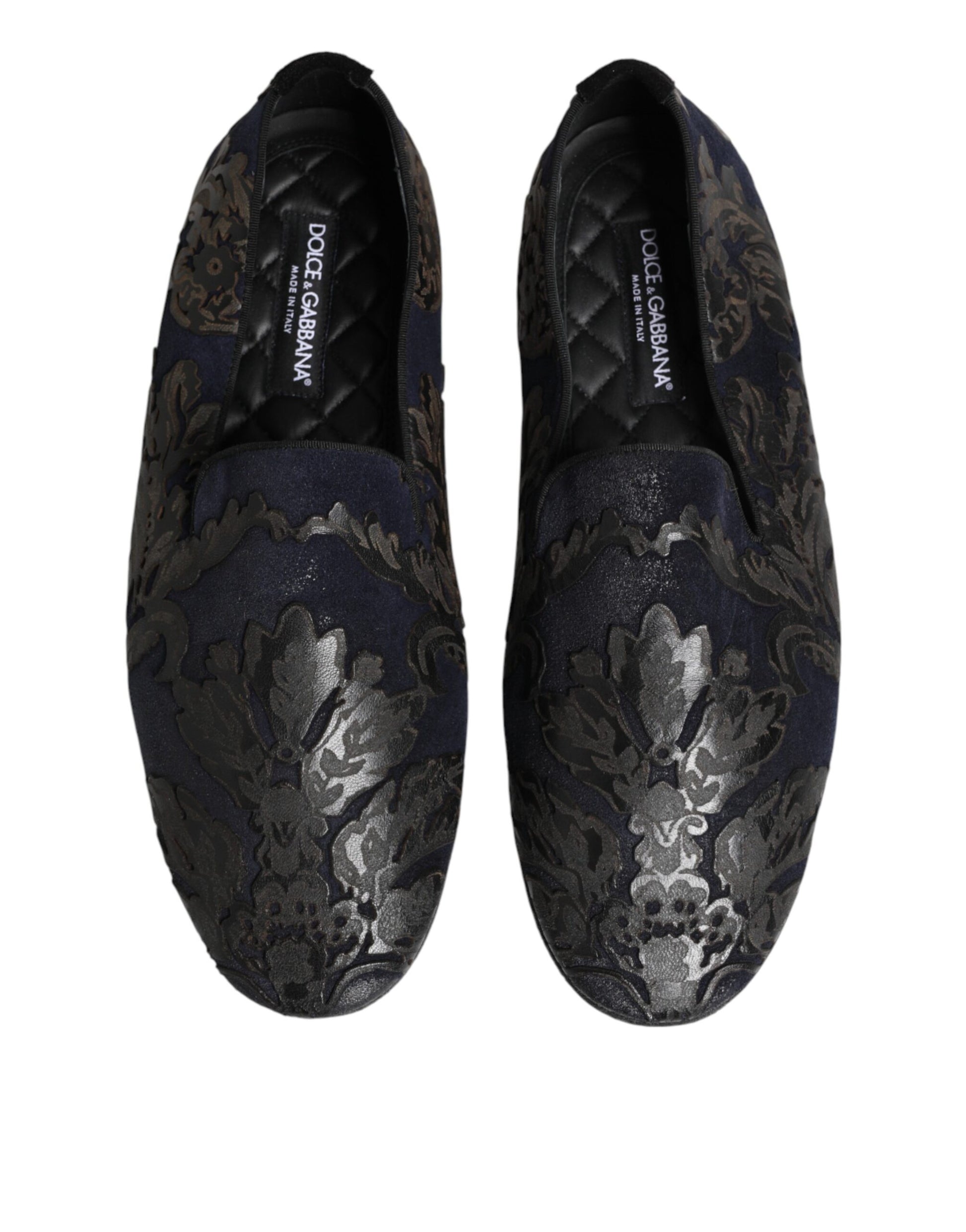 Chaussures Mocassins Dolce & Gabbana en Cuir Jacquard Noir à Enfiler