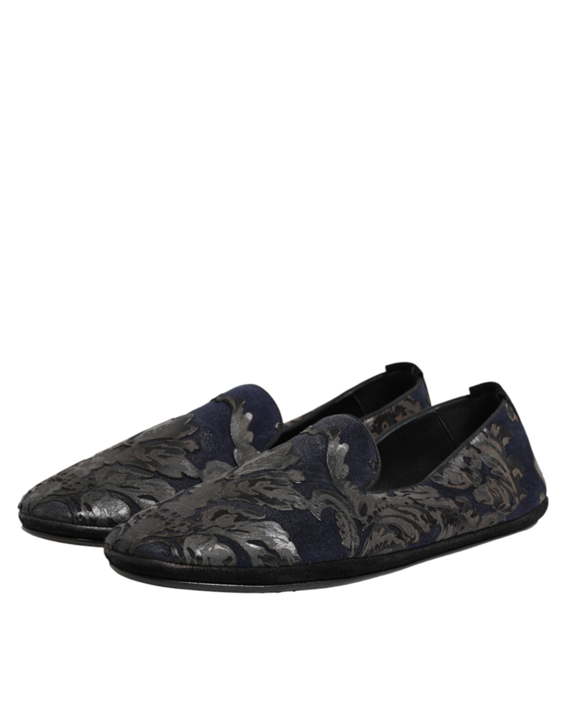 Chaussures Mocassins Dolce & Gabbana en Cuir Jacquard Noir à Enfiler