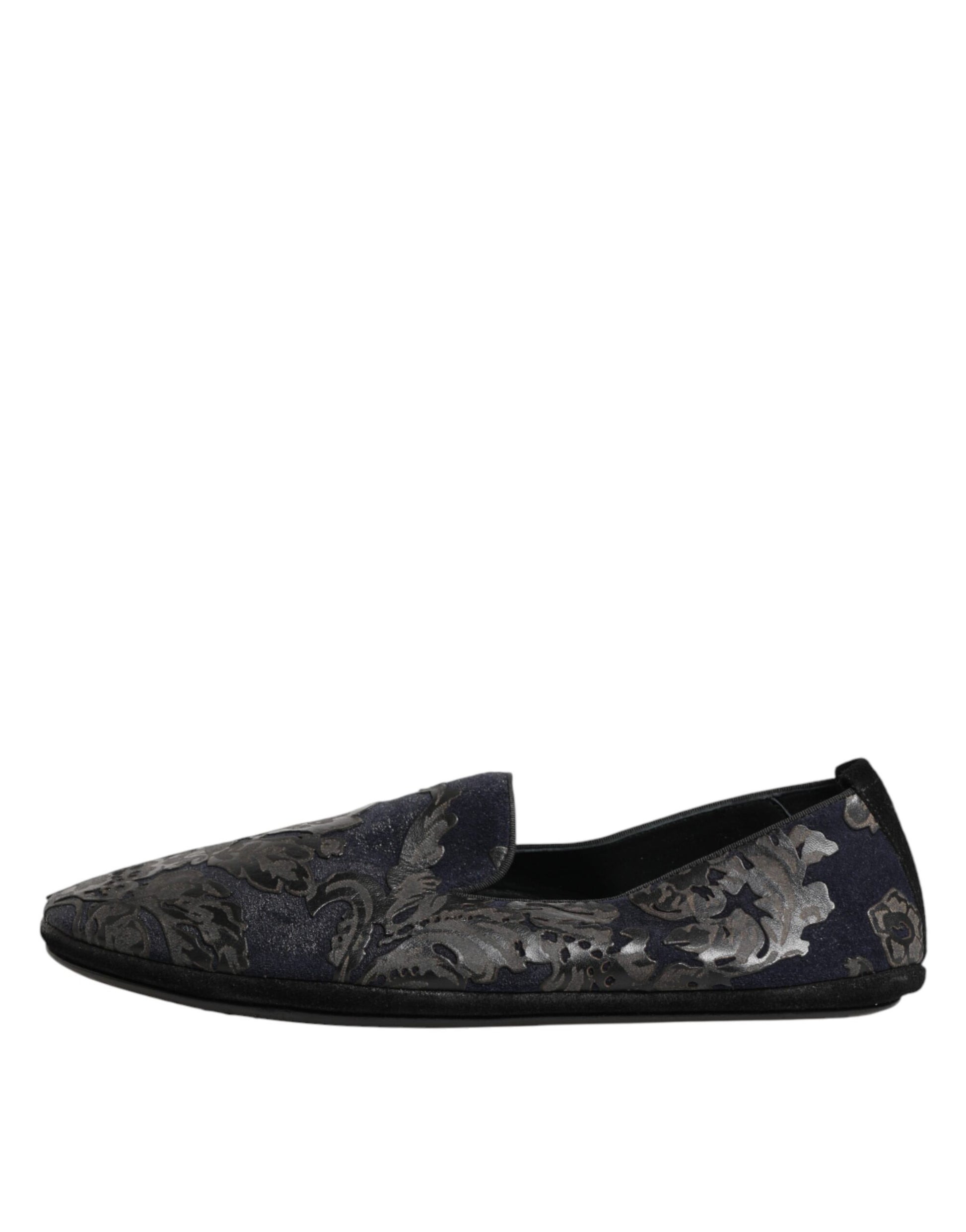 Chaussures Mocassins Dolce & Gabbana en Cuir Jacquard Noir à Enfiler