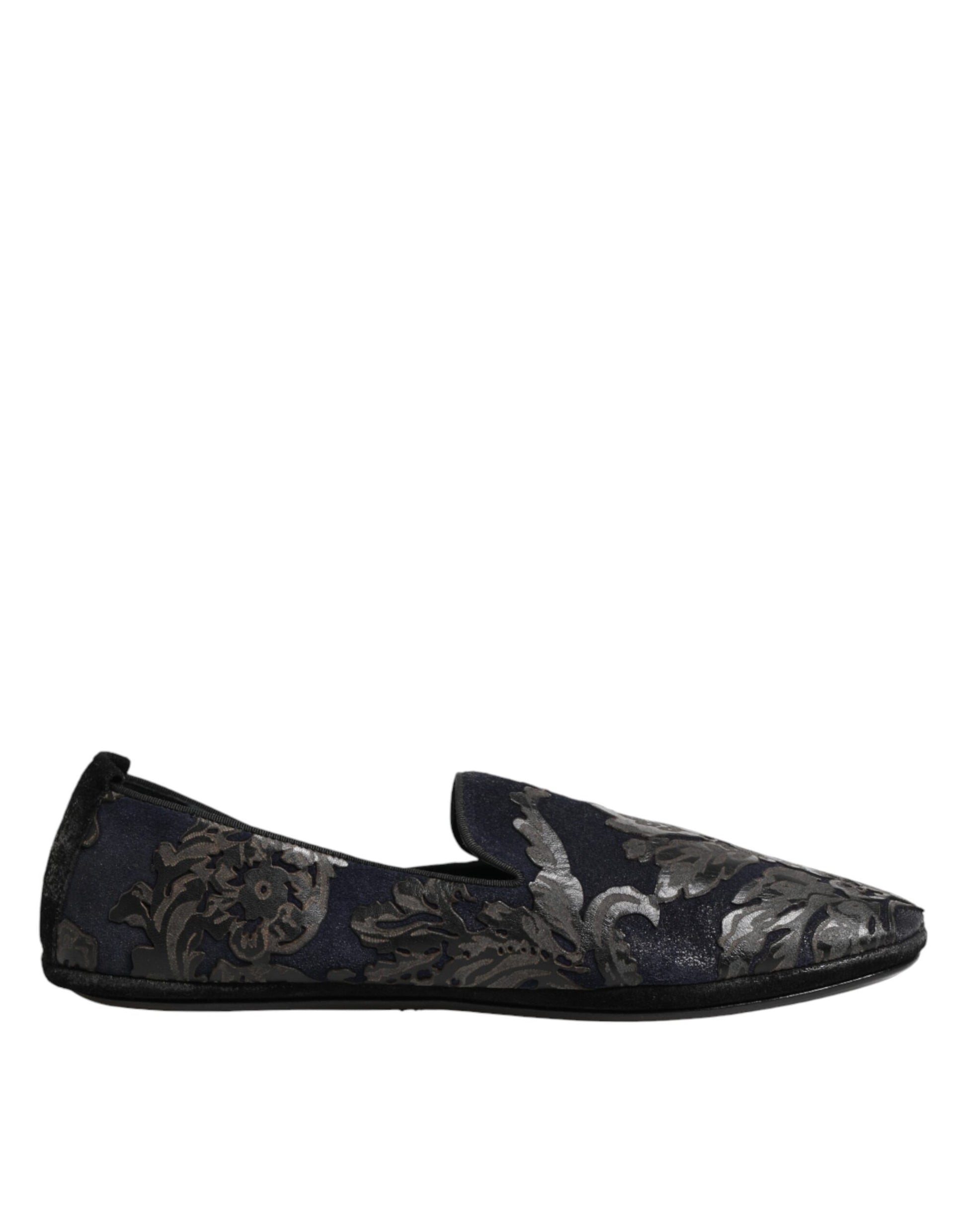 Chaussures Mocassins Dolce & Gabbana en Cuir Jacquard Noir à Enfiler