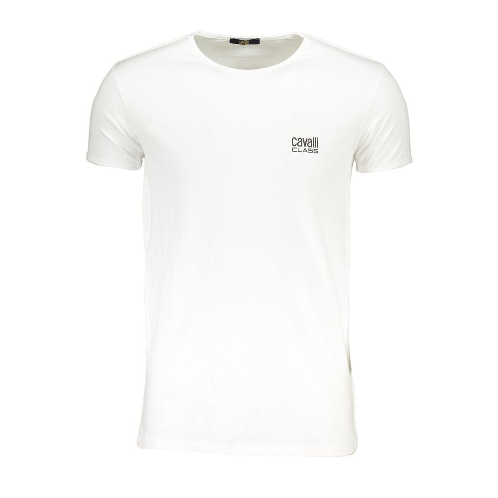 Cavalli Class Bianco Baumwolle Herren T-Shirt