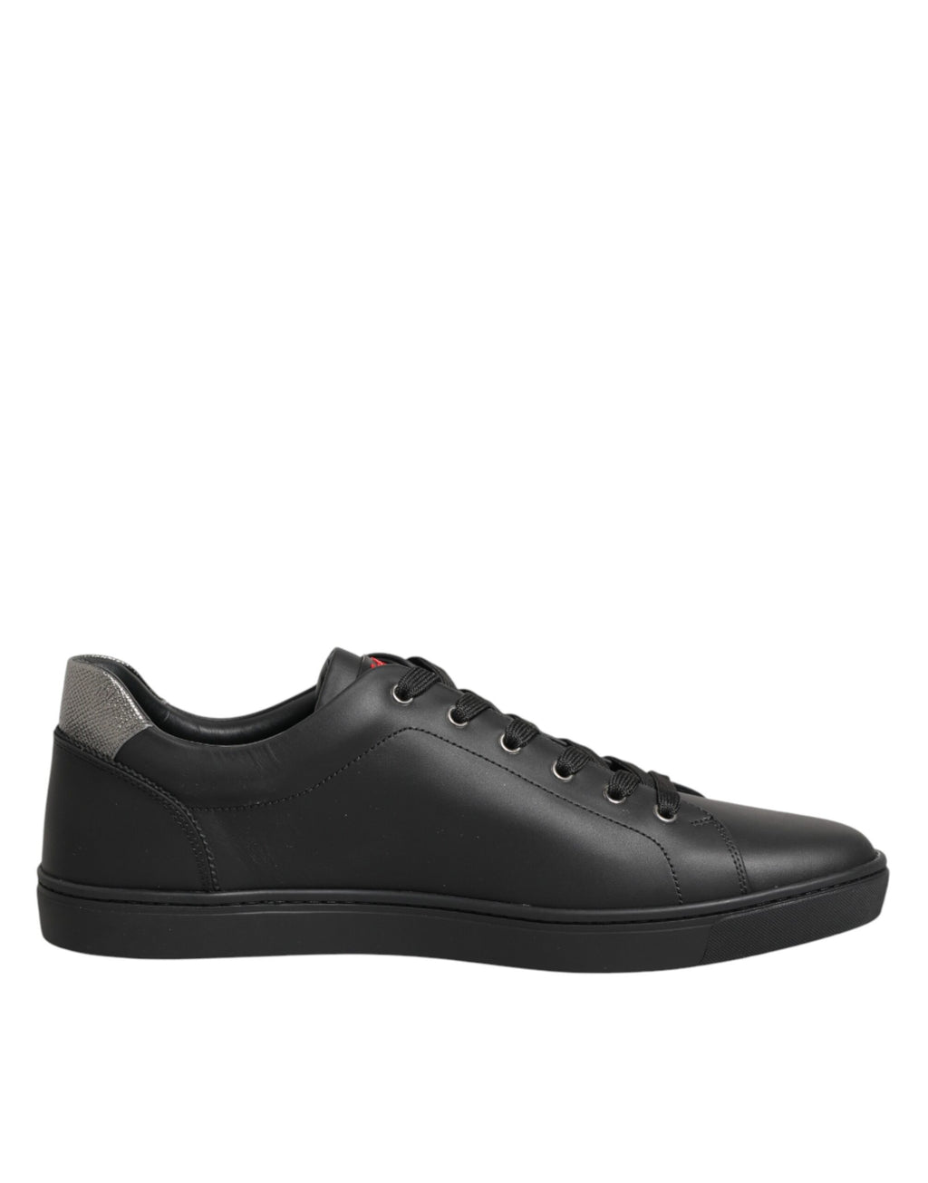 Chaussures baskets montantes en cuir noir ornées de cœur Dolce & Gabbana