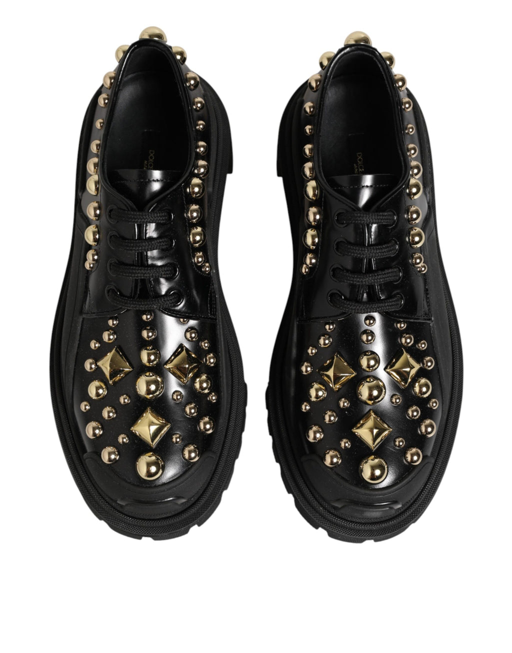Chaussures Derby Dolce & Gabbana en cuir noir ornées de cristaux