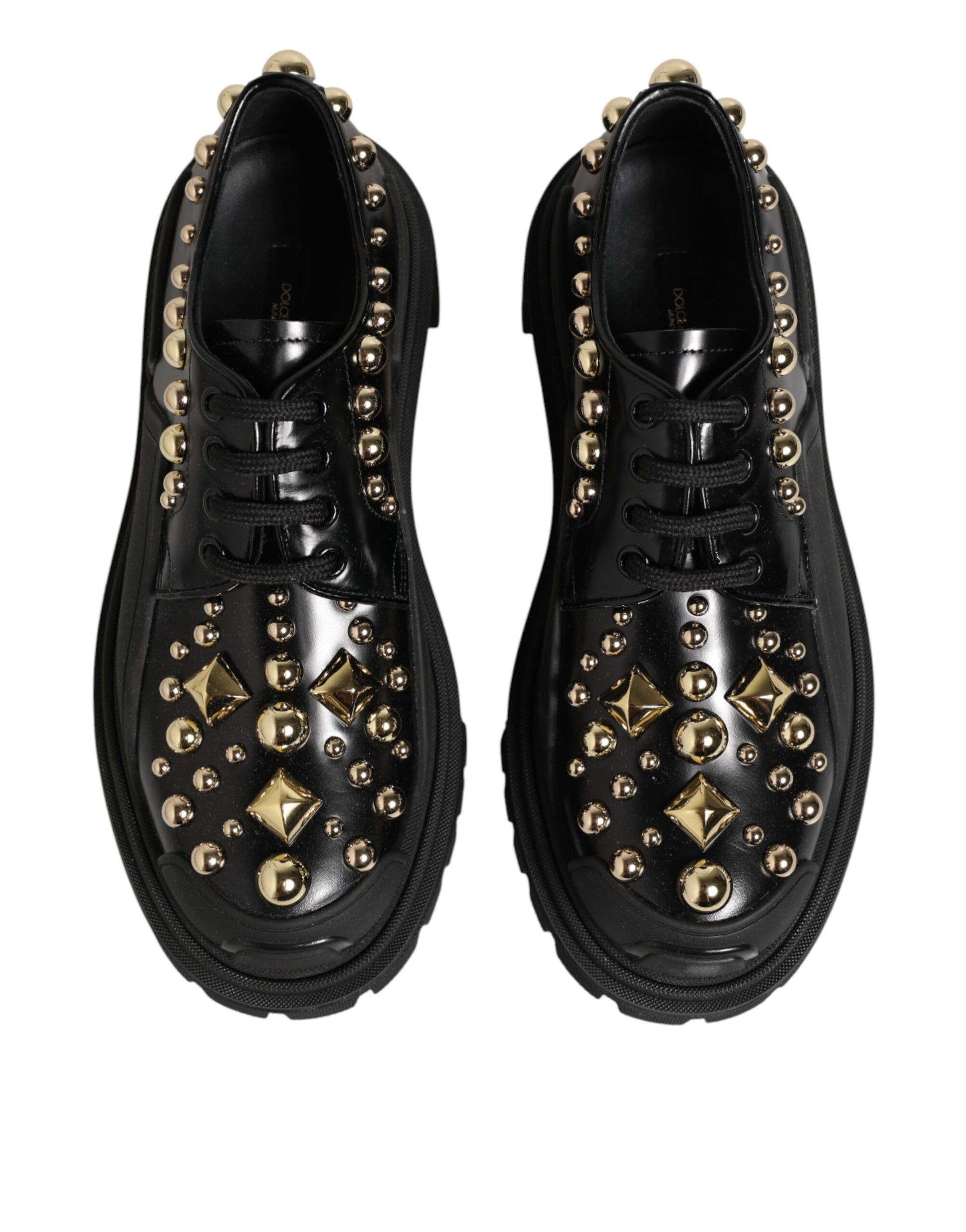 Chaussures Derby Dolce & Gabbana en cuir noir ornées de cristaux