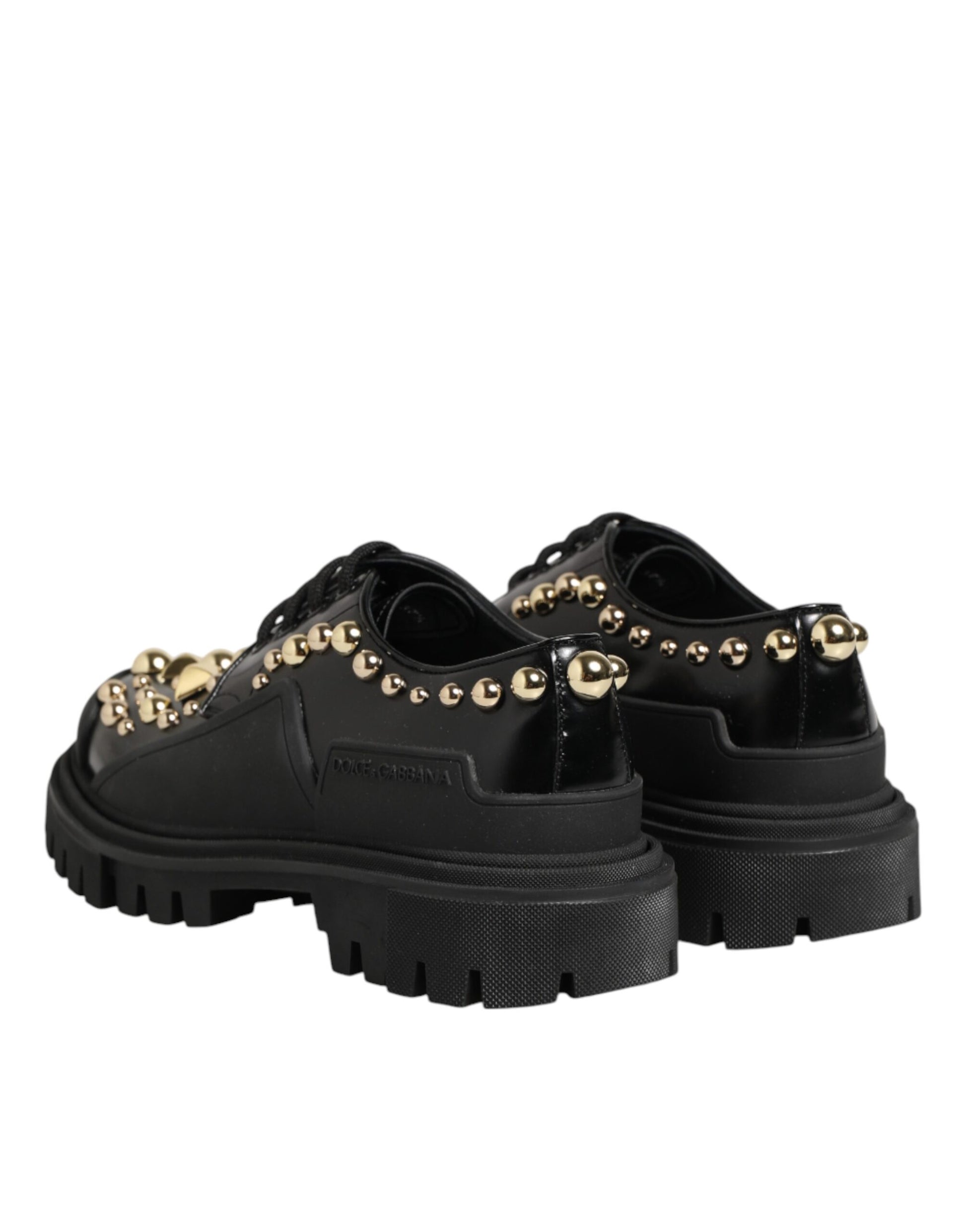 Chaussures Derby Dolce & Gabbana en cuir noir ornées de cristaux