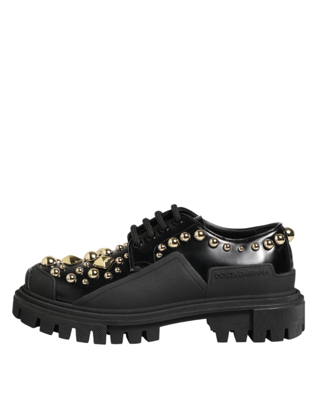 Chaussures Derby Dolce & Gabbana en cuir noir ornées de cristaux
