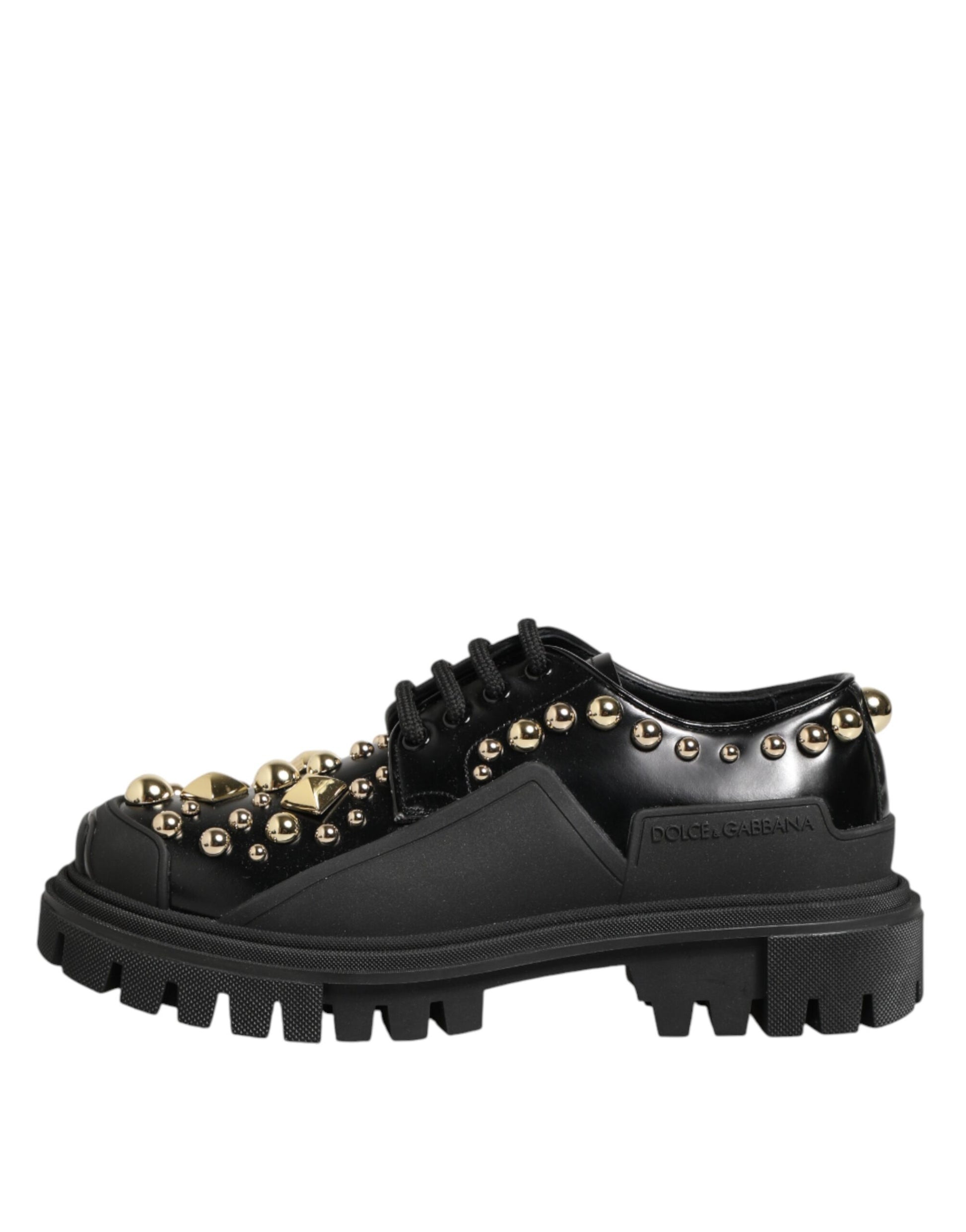 Chaussures Derby Dolce & Gabbana en cuir noir ornées de cristaux