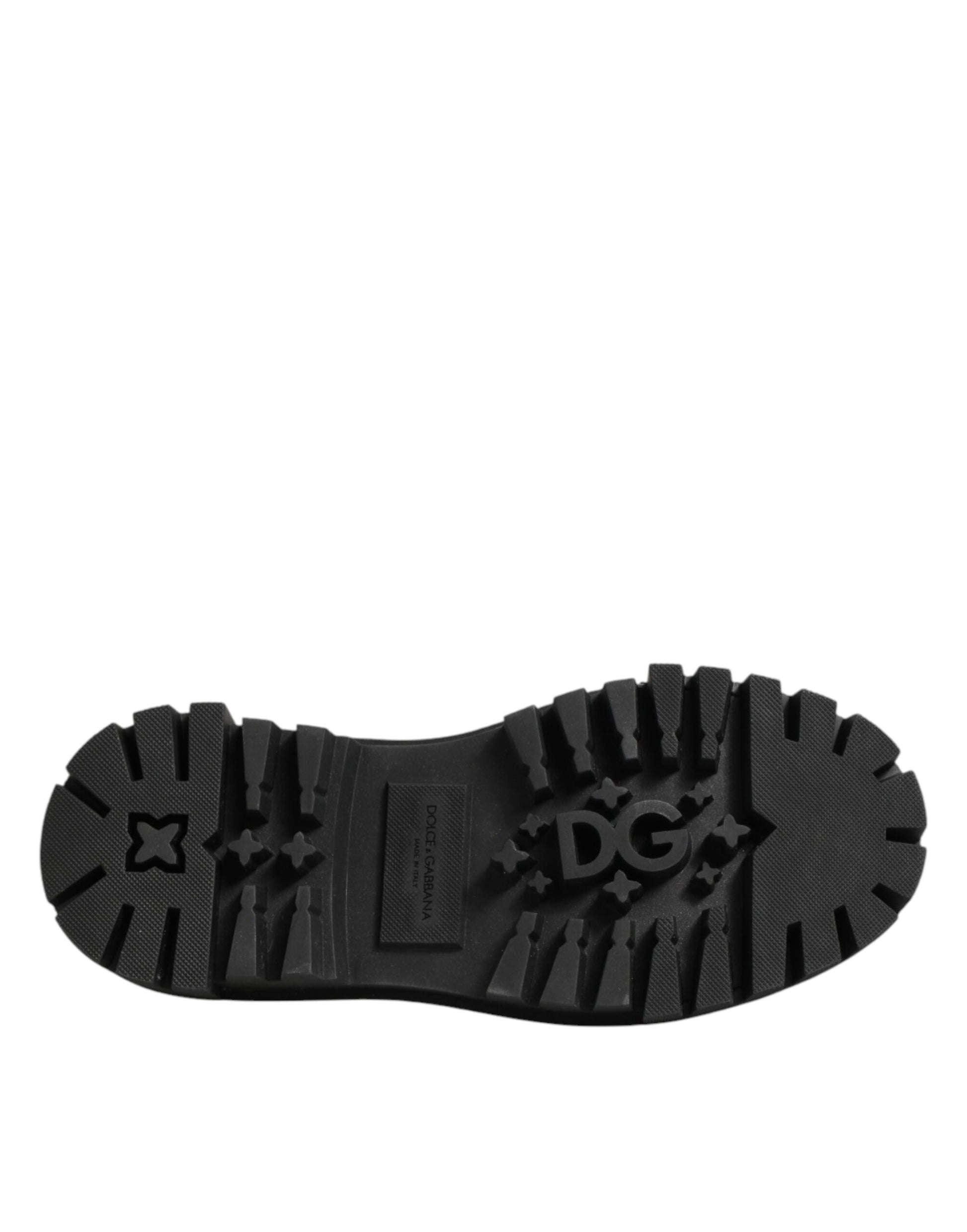 Chaussures Derby Dolce & Gabbana en cuir noir ornées de cristaux