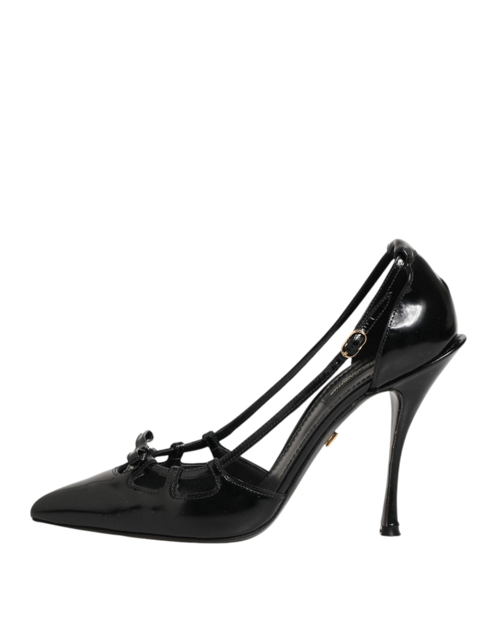 Chaussures à talons hauts en cuir verni noir Dolce & Gabbana