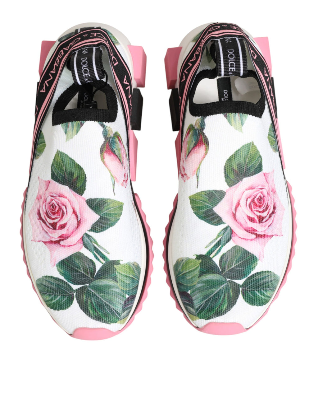 Chaussures Baskets Dolce & Gabbana Sorrento imprimé rose blanc