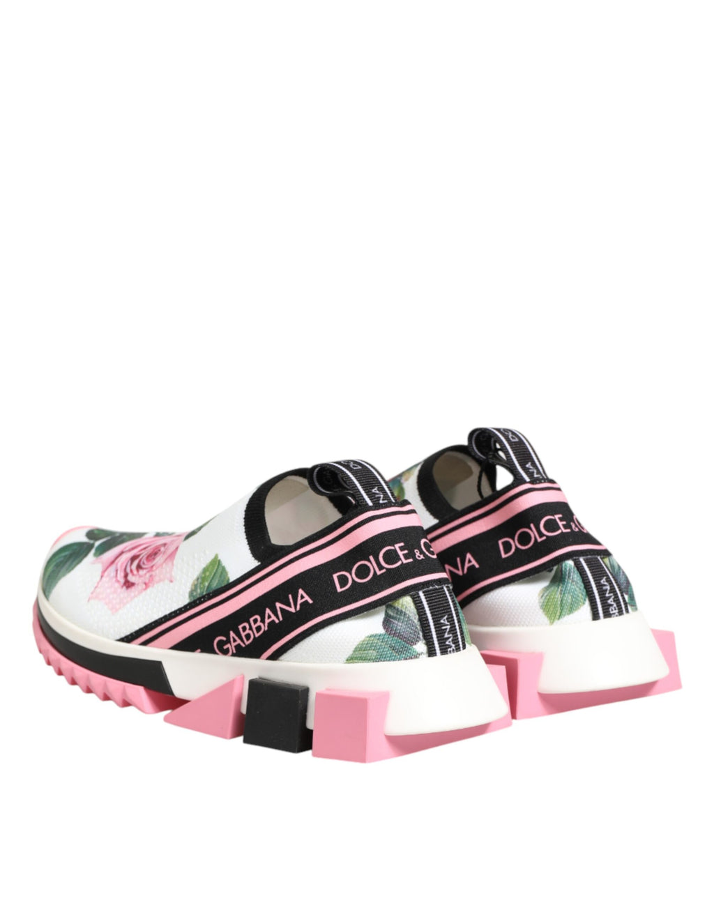 Chaussures Baskets Dolce & Gabbana Sorrento imprimé rose blanc