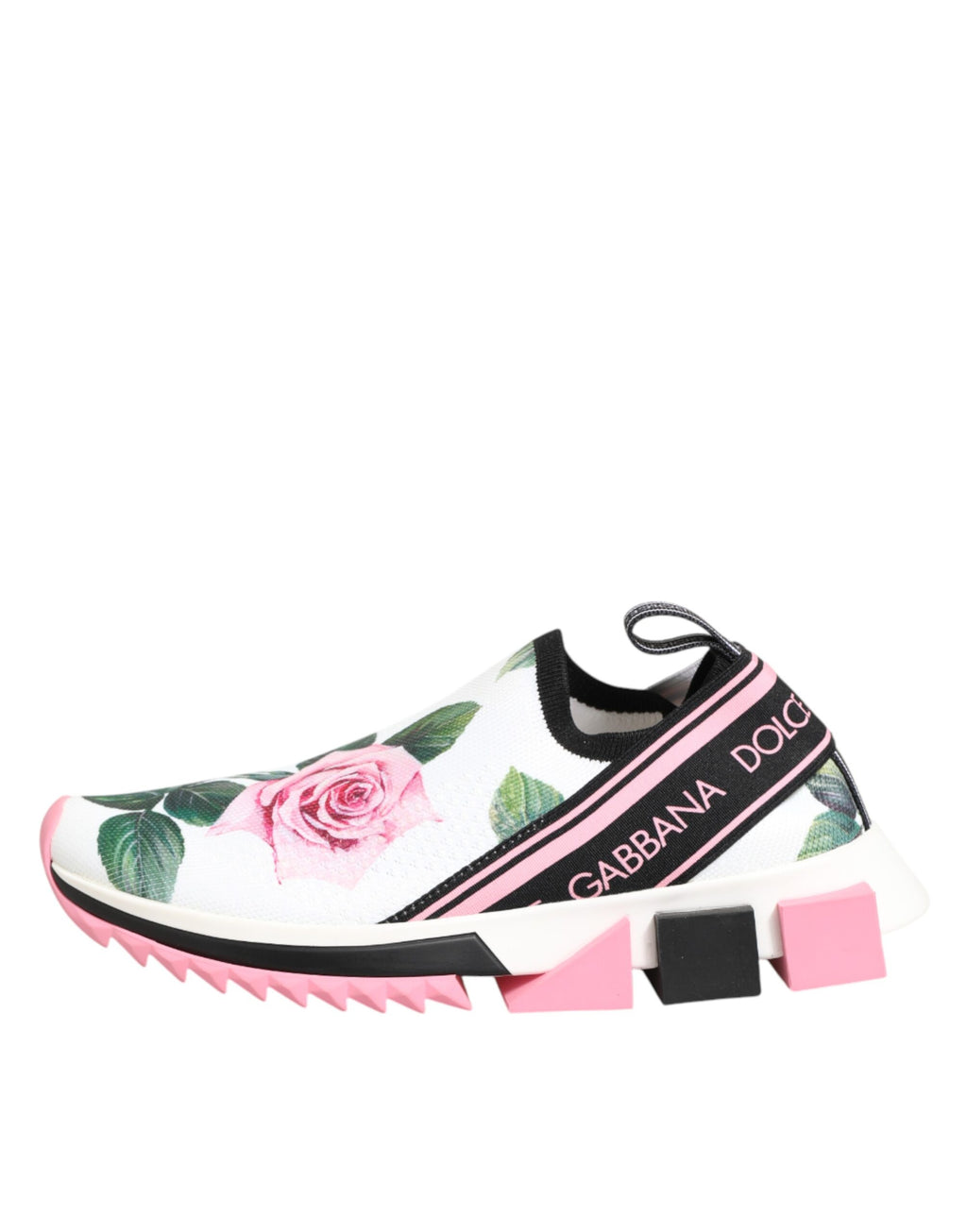 Chaussures Baskets Dolce & Gabbana Sorrento imprimé rose blanc