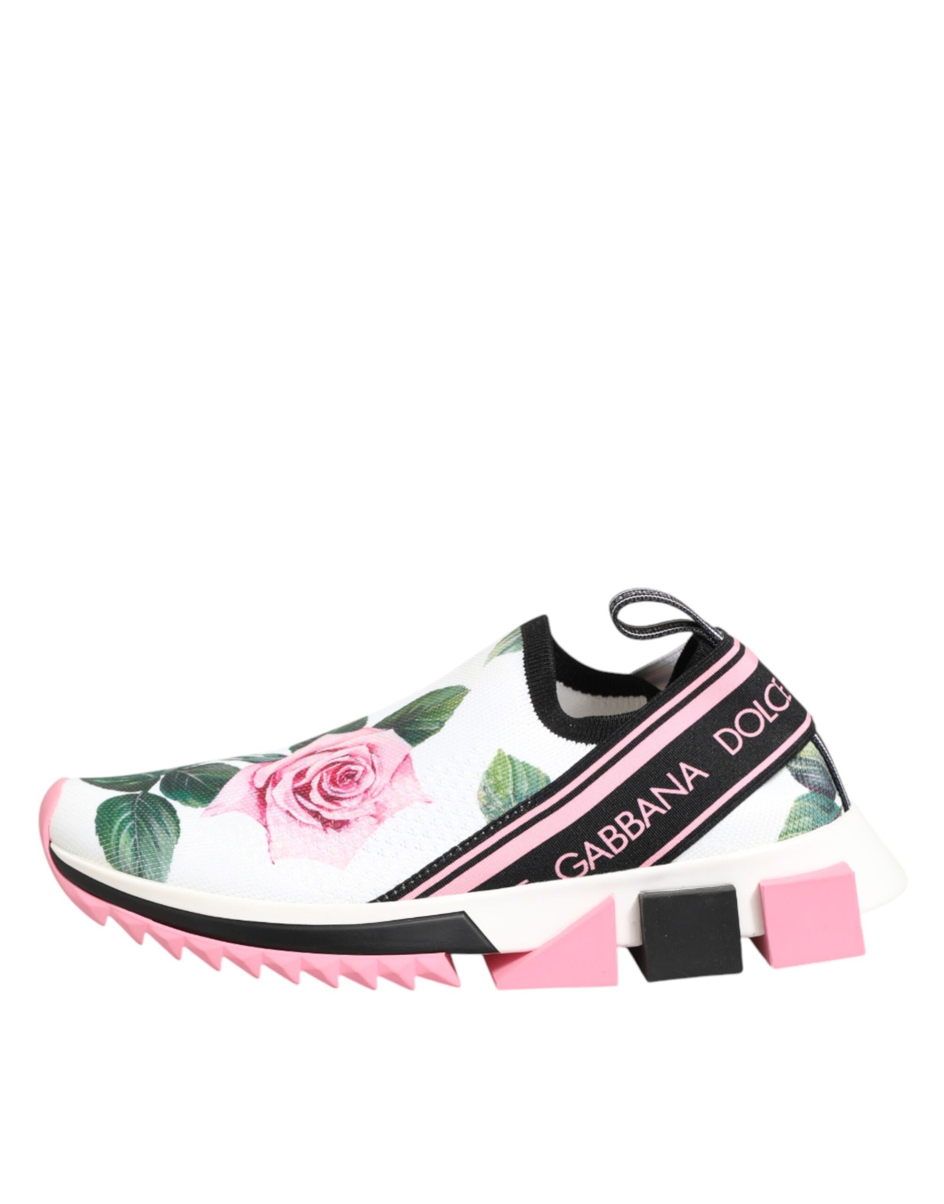 Chaussures Baskets Dolce & Gabbana Sorrento imprimé rose blanc