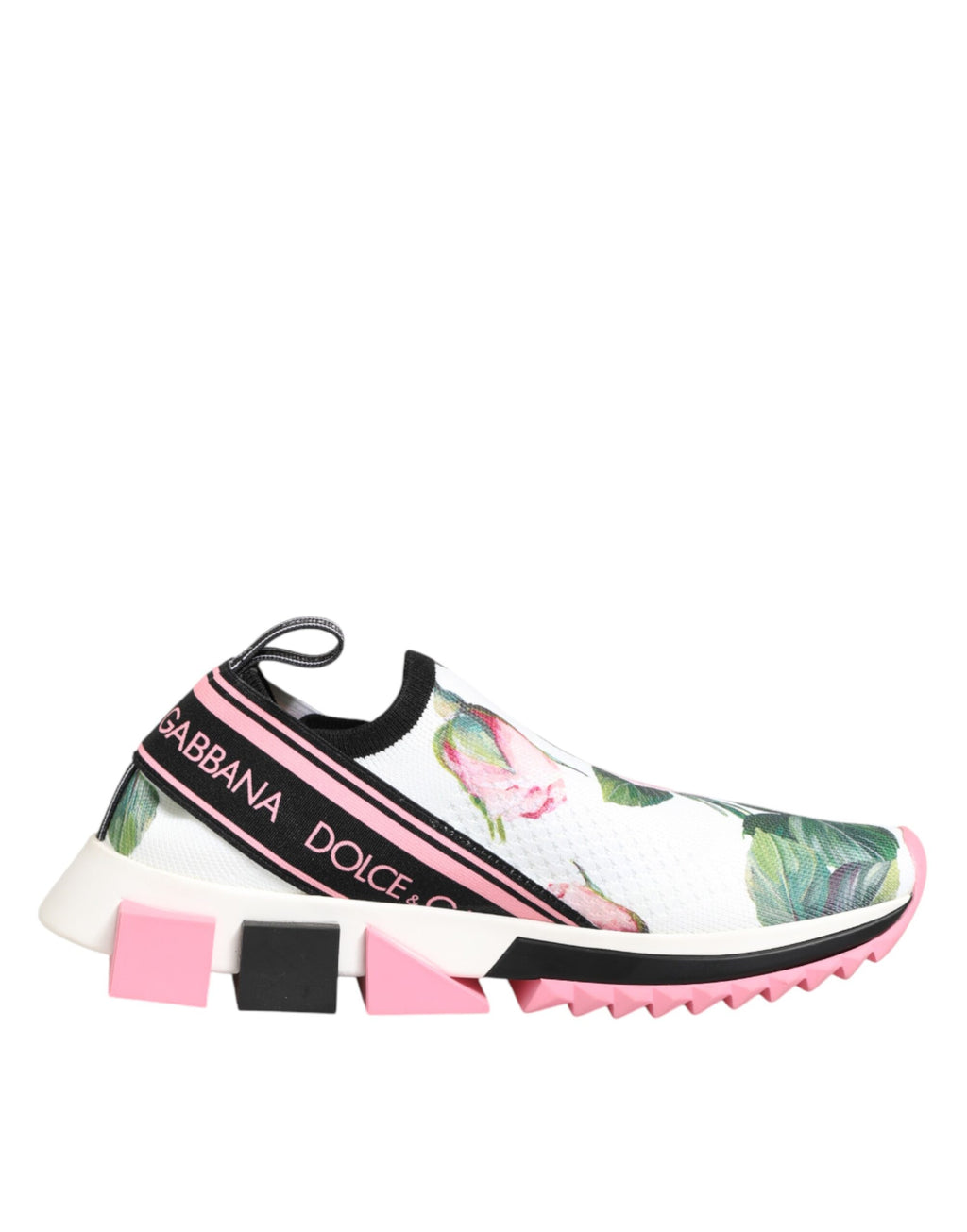 Chaussures Baskets Dolce & Gabbana Sorrento imprimé rose blanc