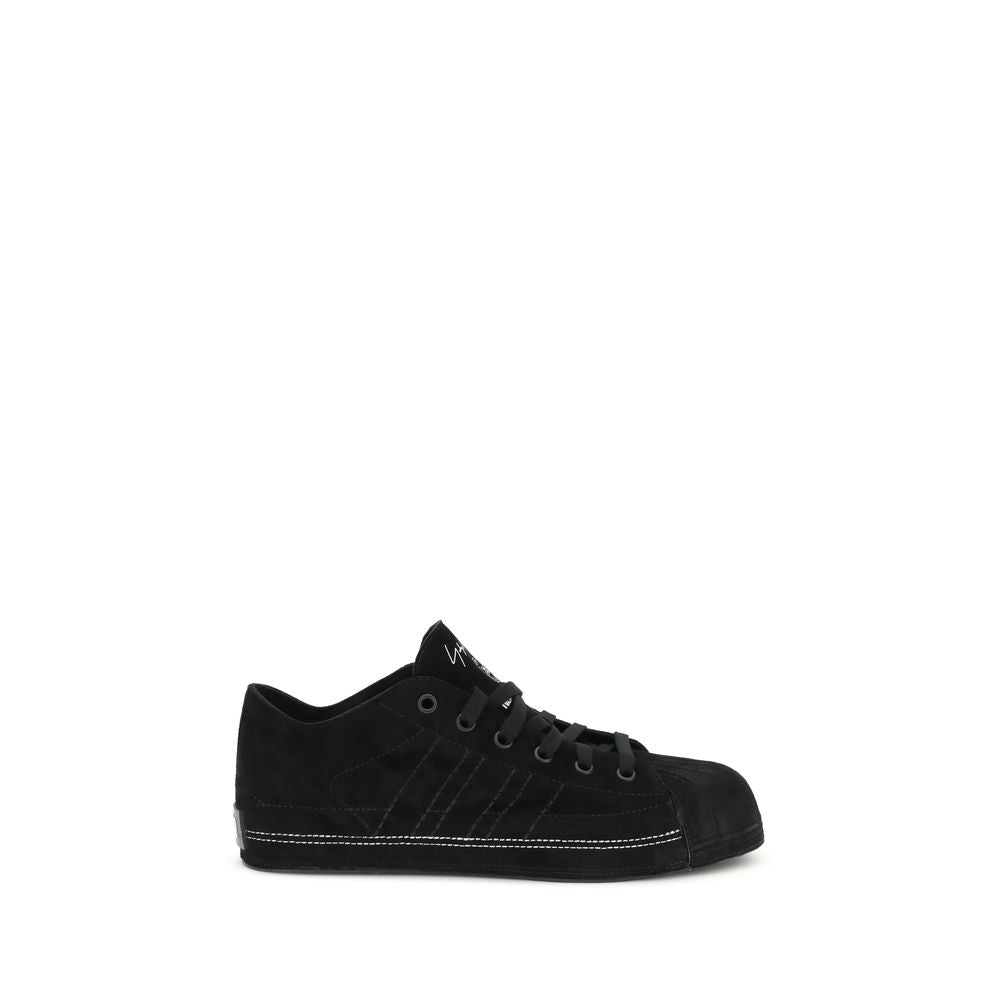 Y-3 Black Leather Low Top Sneakers