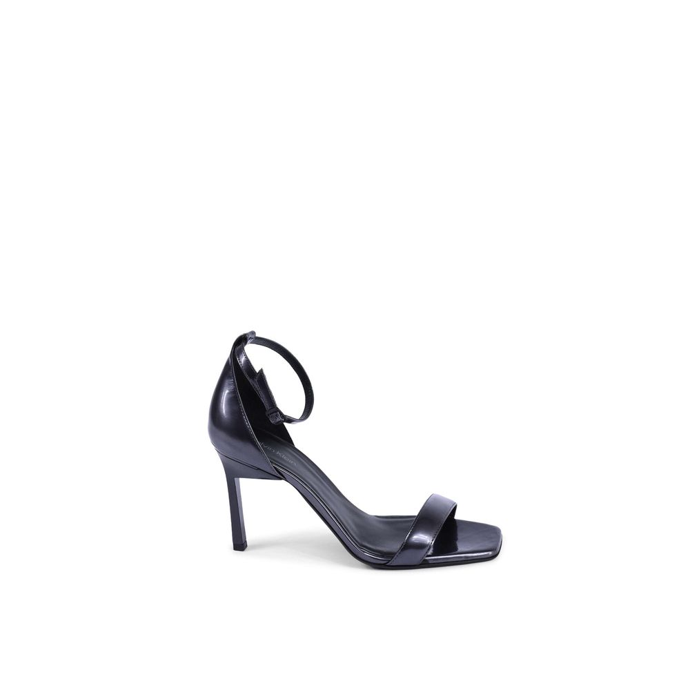 Sandales noires en cuir à talons aiguilles Calvin Klein